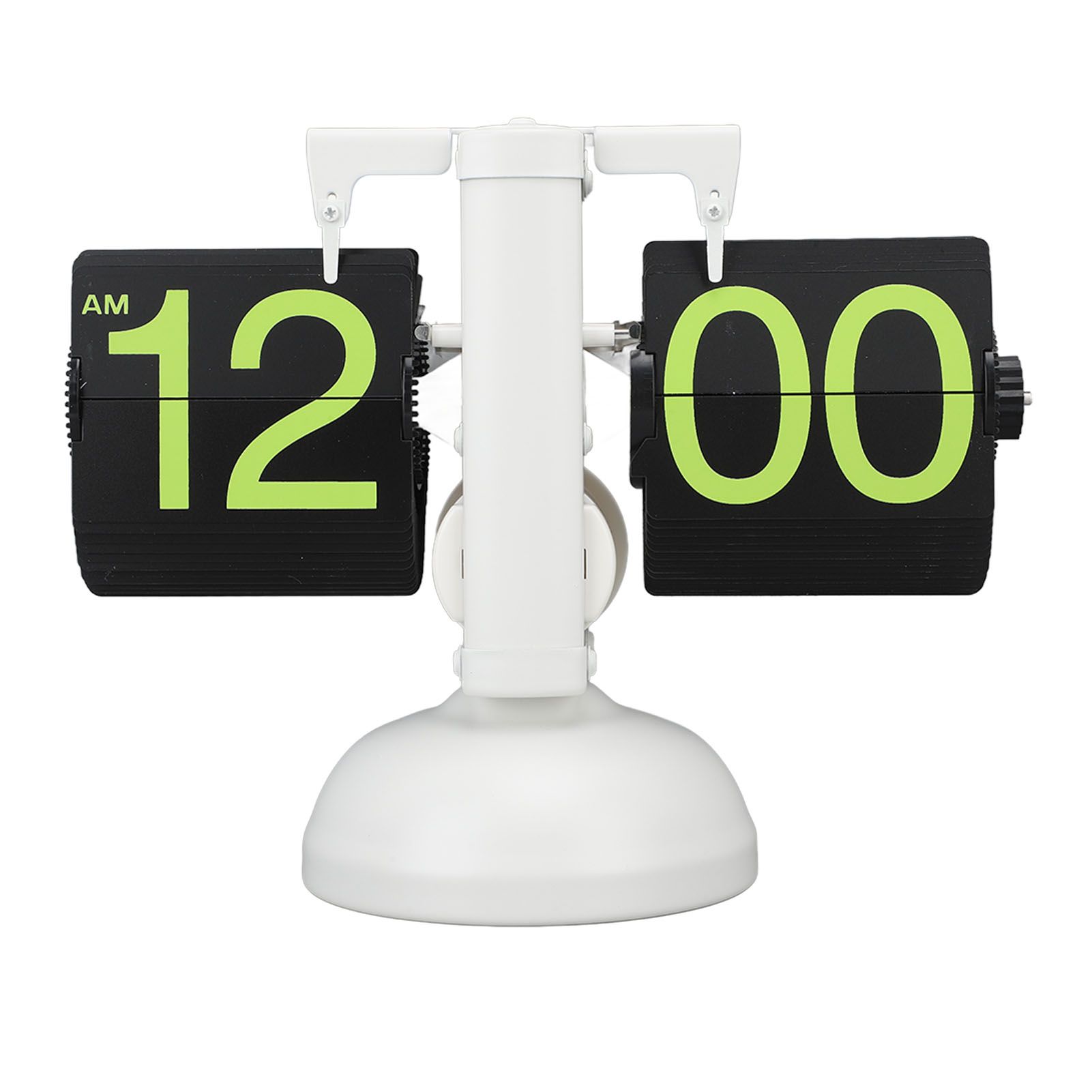 European Style Retro Digital Flip Down Clock 304 Stainless Steel Auto Mechanical Digital Flip Desk Clock for Home Livingroom 12 Hours White Frame Green Number - Image 4