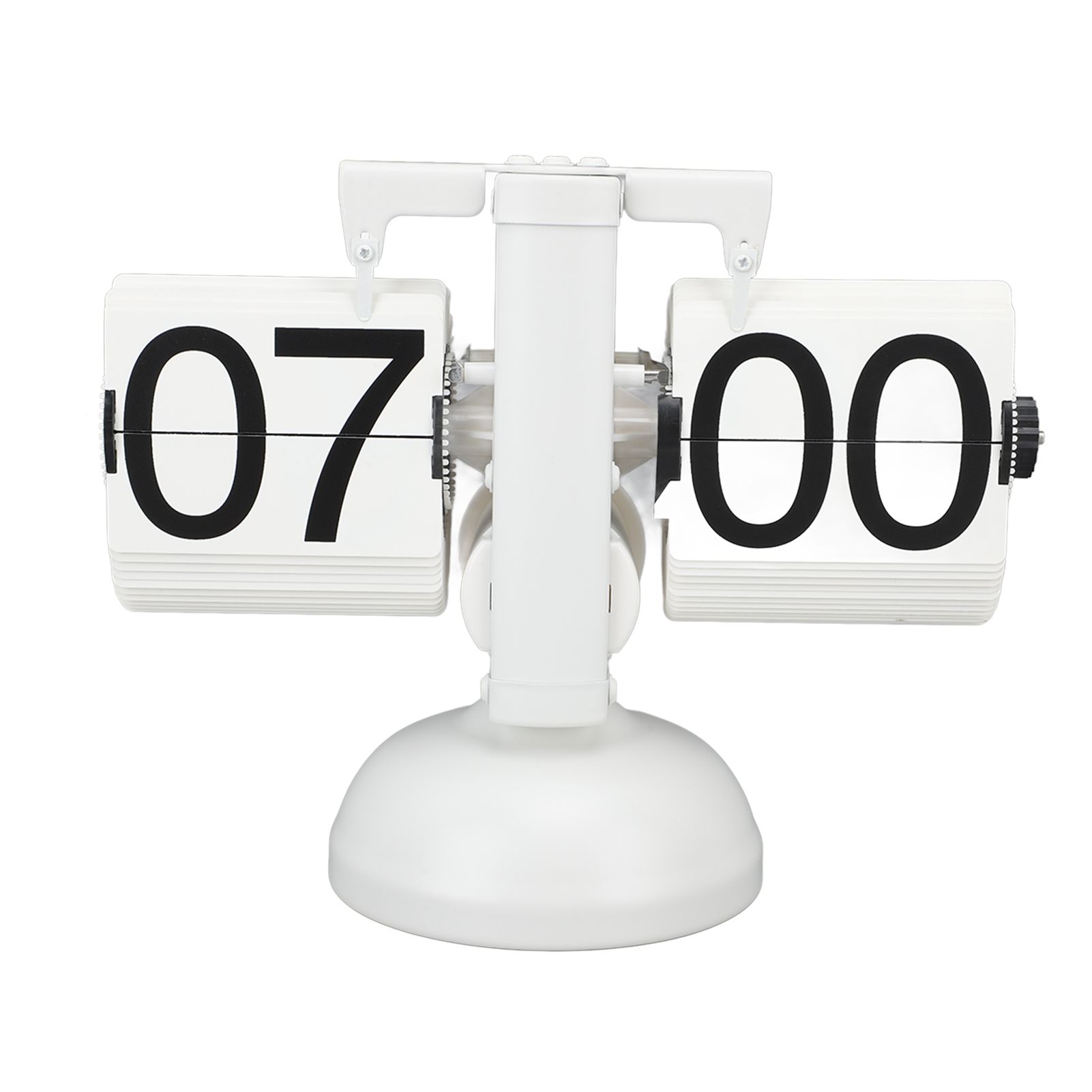 Flip Clock Large Number Battery Powered 304 Stainless Steel Tabletop Retro Flip Clock for Home Office 24 Hours All White - Image 5