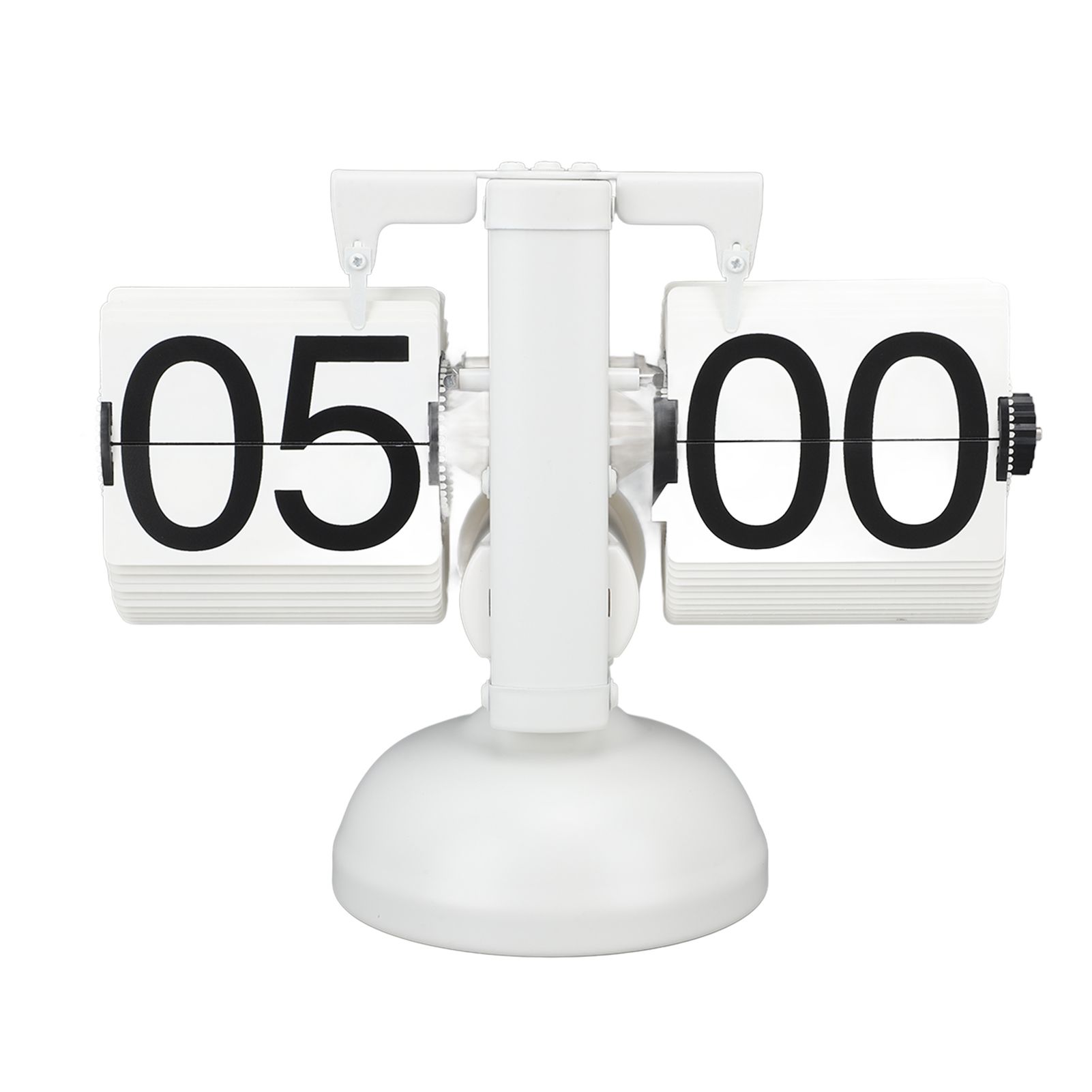 Flip Clock Large Number Battery Powered 304 Stainless Steel Tabletop Retro Flip Clock for Home Office 24 Hours All White - Image 7
