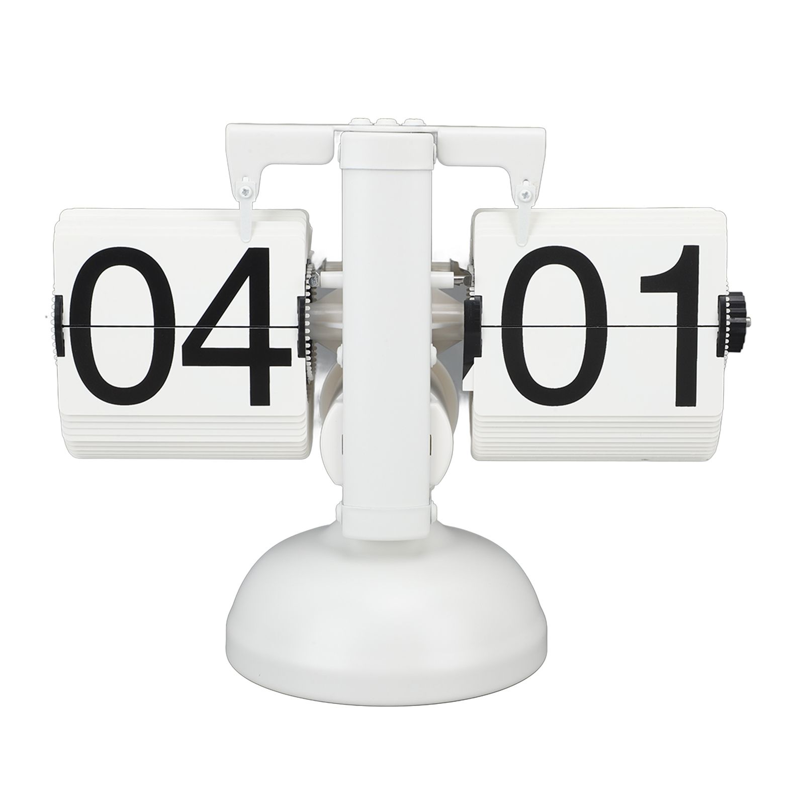 Flip Clock Large Number Battery Powered 304 Stainless Steel Tabletop Retro Flip Clock for Home Office 24 Hours All White - Image 8