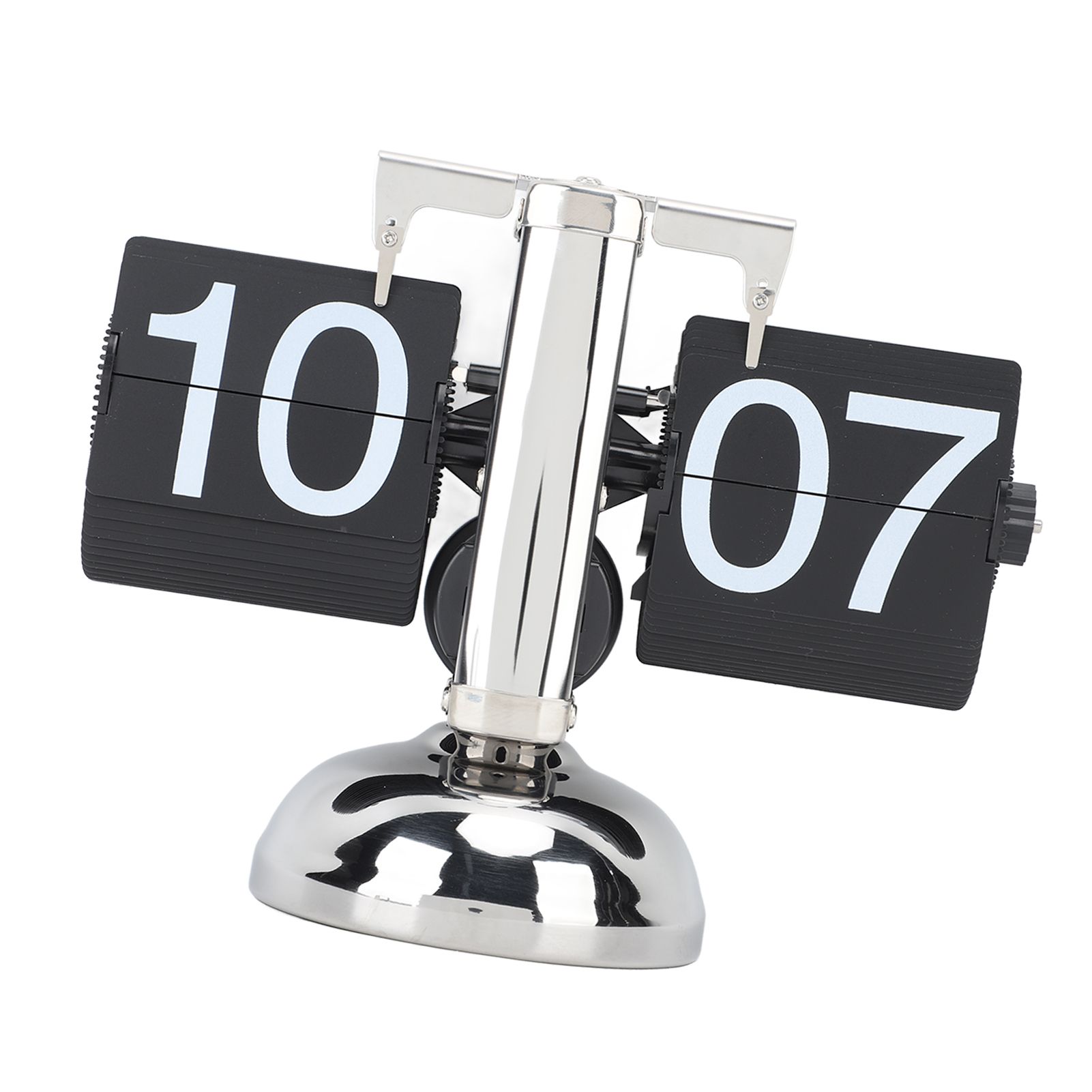 Flip Clock Large Number Battery Powered 304 Stainless Steel Tabletop Retro Flip Clock for Home Office 24 Hours Black Page - Image 3