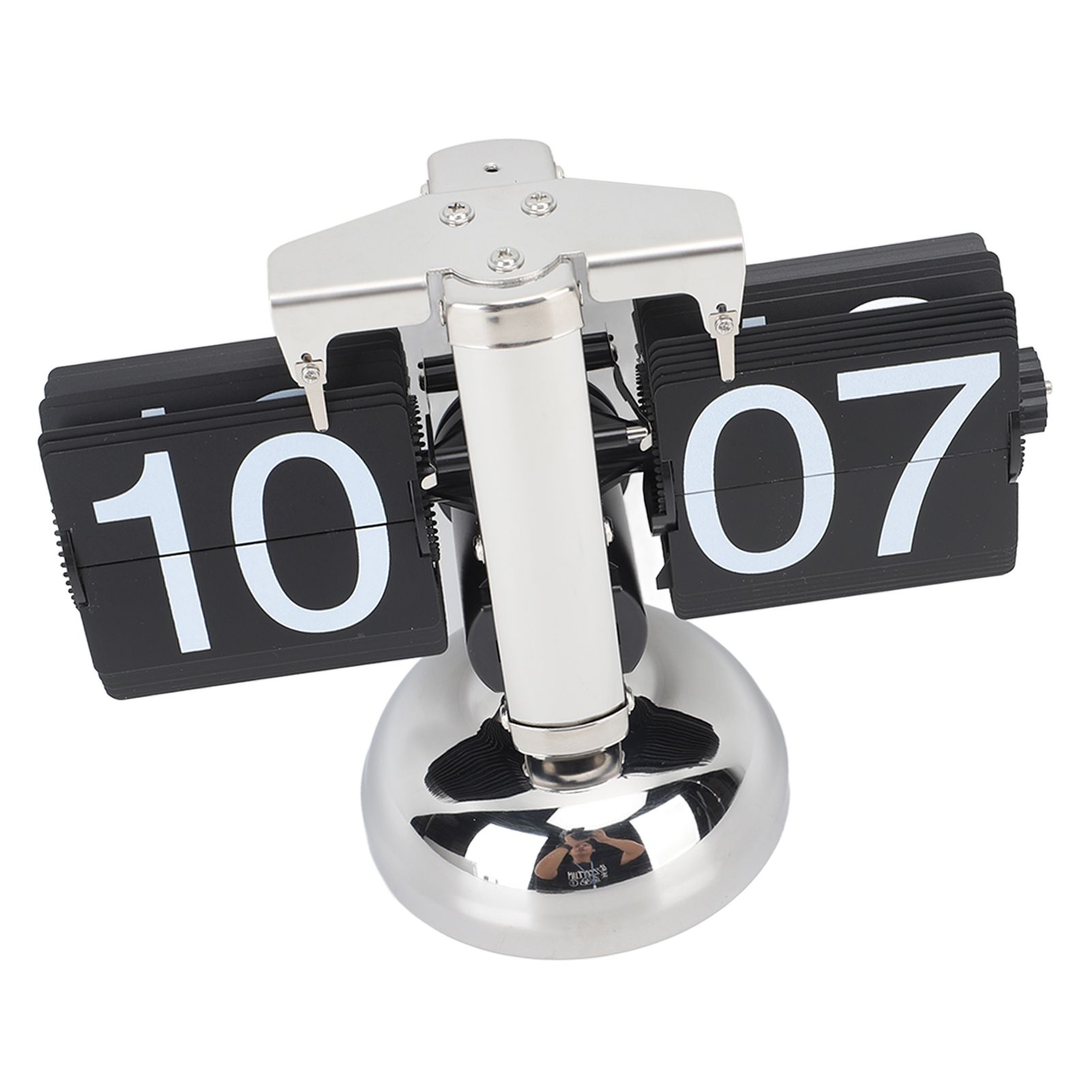 Flip Clock Large Number Battery Powered 304 Stainless Steel Tabletop Retro Flip Clock for Home Office 24 Hours Black Page - Image 7