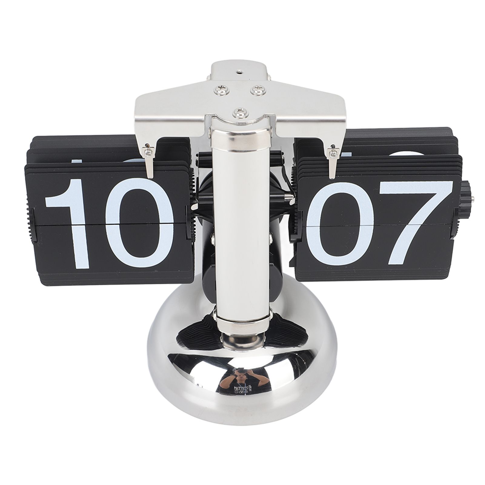 Flip Clock Large Number Battery Powered 304 Stainless Steel Tabletop Retro Flip Clock for Home Office 24 Hours Black Page - Image 8