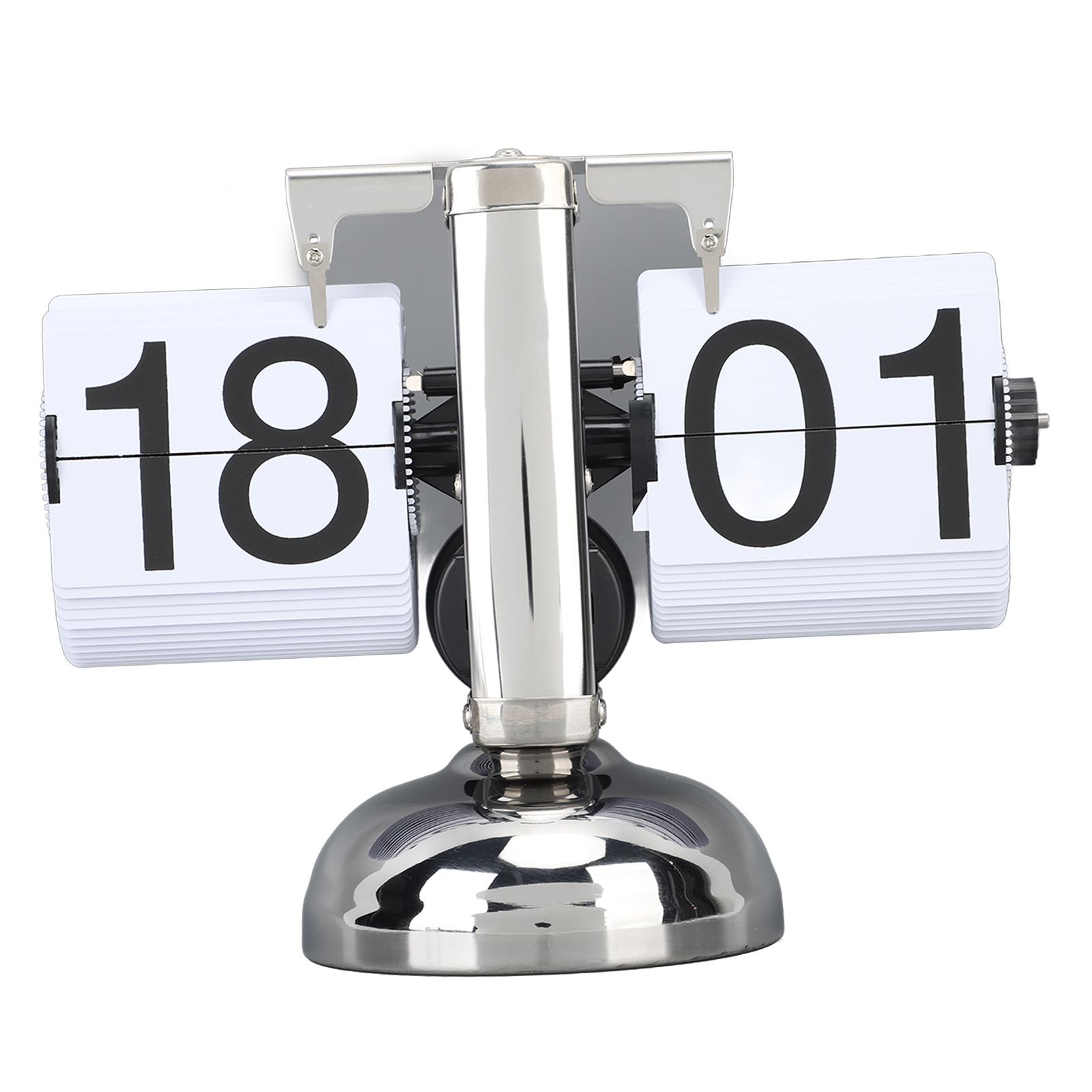Flip Clock Large Number Battery Powered 304 Stainless Steel Tabletop Retro Flip Clock for Home Office 24 Hours White Page - Image 4