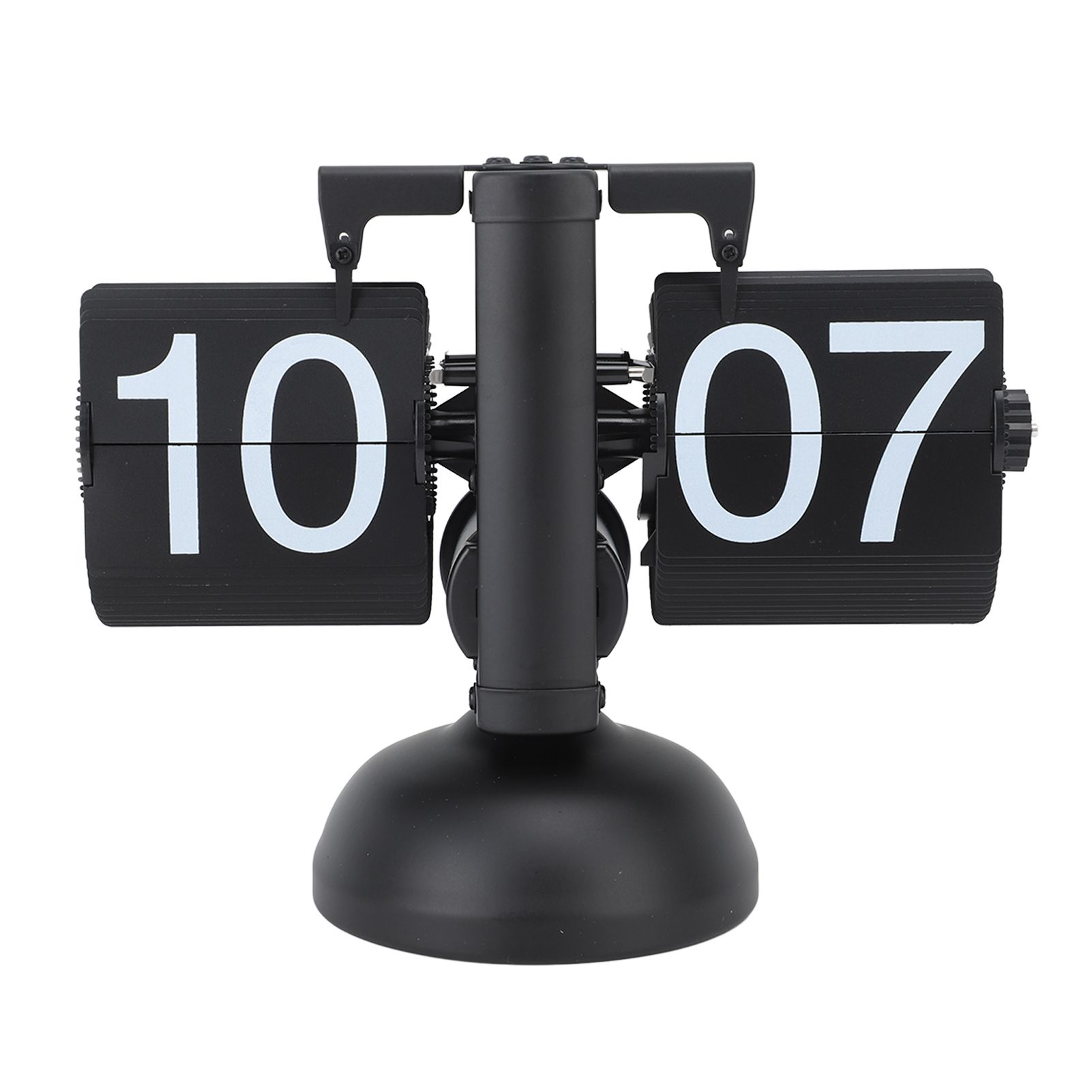 Flip Clock Large Number Battery Powered 304 Stainless Steel Tabletop Retro Flip Clock for Home Office 24 Hours All Black - Image 2