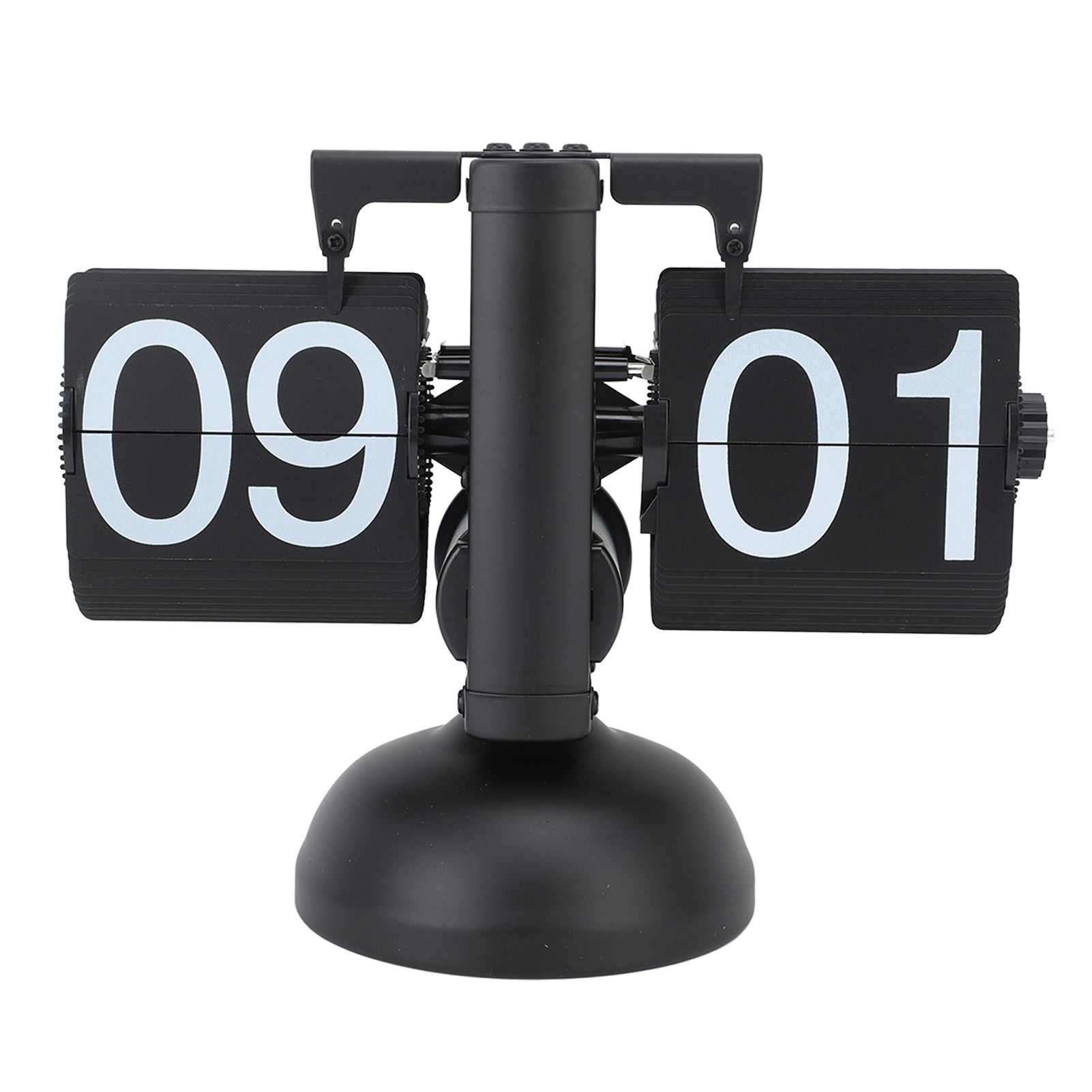 Flip Clock Large Number Battery Powered 304 Stainless Steel Tabletop Retro Flip Clock for Home Office 24 Hours All Black - Image 3