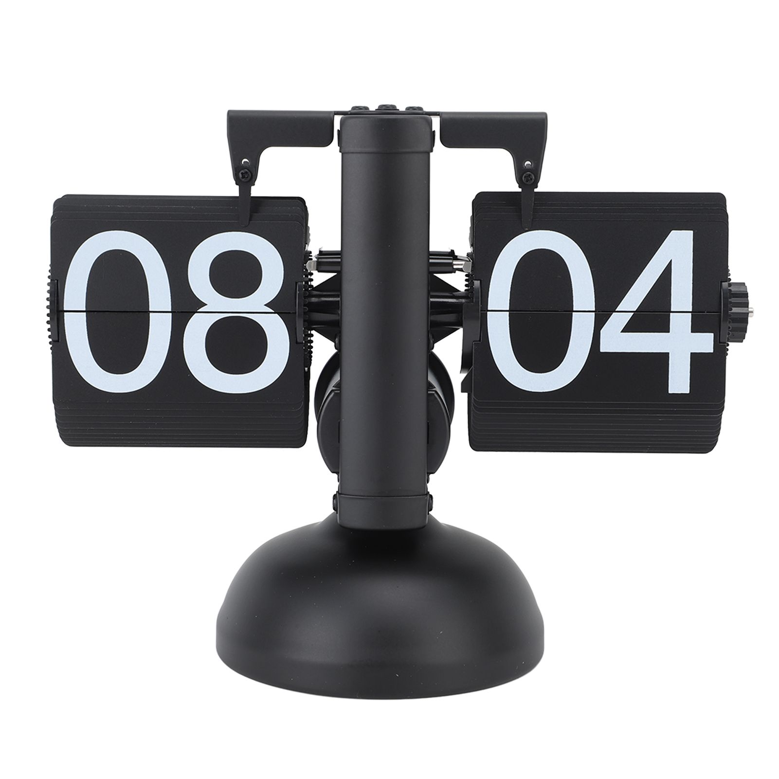 Flip Clock Large Number Battery Powered 304 Stainless Steel Tabletop Retro Flip Clock for Home Office 24 Hours All Black - Image 4