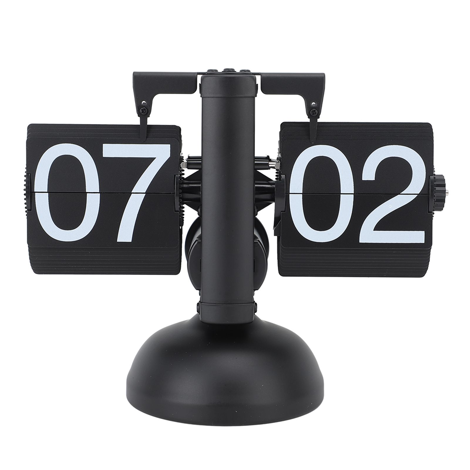 Flip Clock Large Number Battery Powered 304 Stainless Steel Tabletop Retro Flip Clock for Home Office 24 Hours All Black - Image 5
