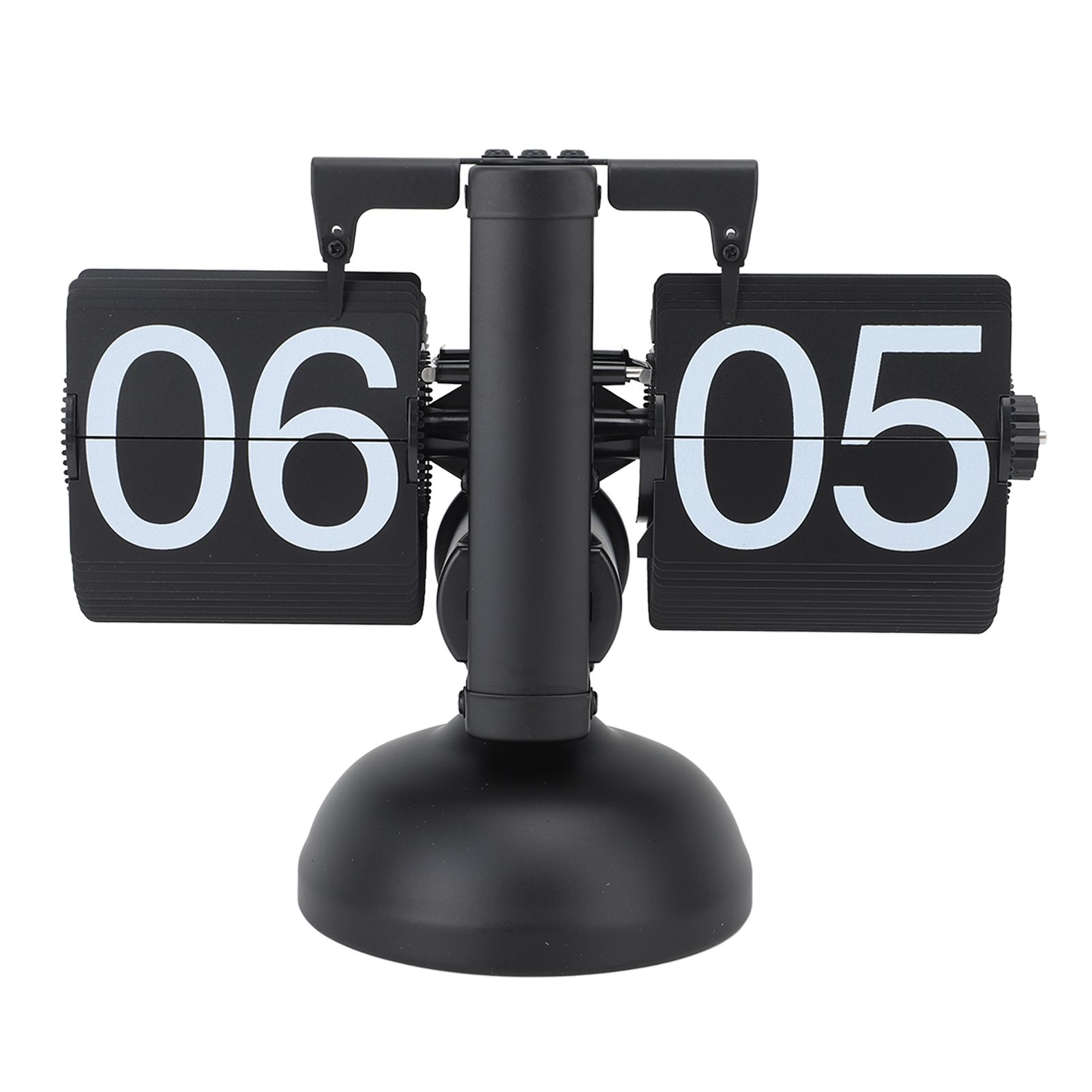 Flip Clock Large Number Battery Powered 304 Stainless Steel Tabletop Retro Flip Clock for Home Office 24 Hours All Black - Image 6