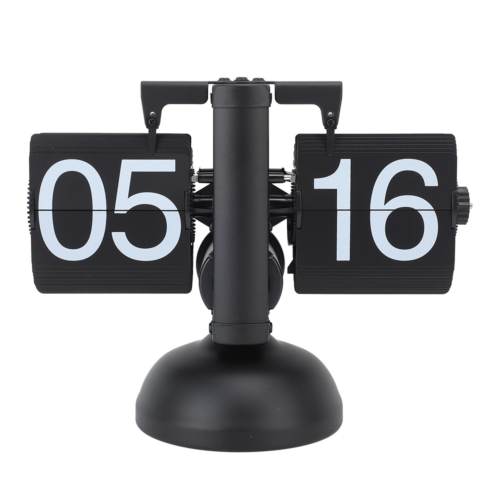 Flip Clock Large Number Battery Powered 304 Stainless Steel Tabletop Retro Flip Clock for Home Office 24 Hours All Black - Image 7