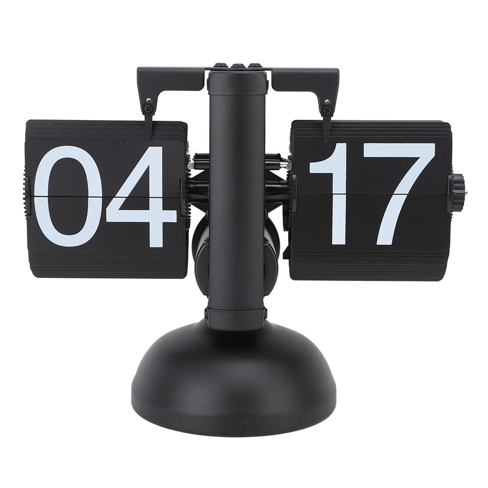 Flip Clock Large Number Battery Powered 304 Stainless Steel Tabletop Retro Flip Clock for Home Office 24 Hours All Black - Image 8