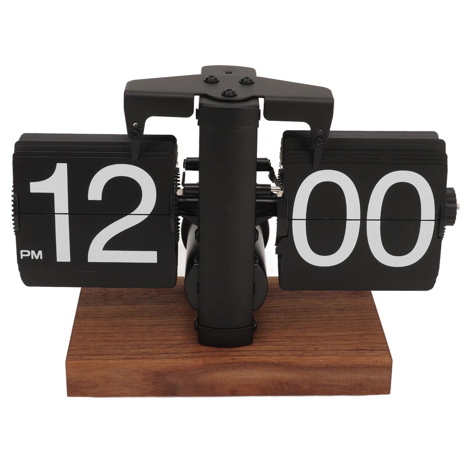 Digital Flip Down Clock Retro Automatic Turning Battery Operated Mechanical Clock for Home Room Office Decoration Black - Image 1