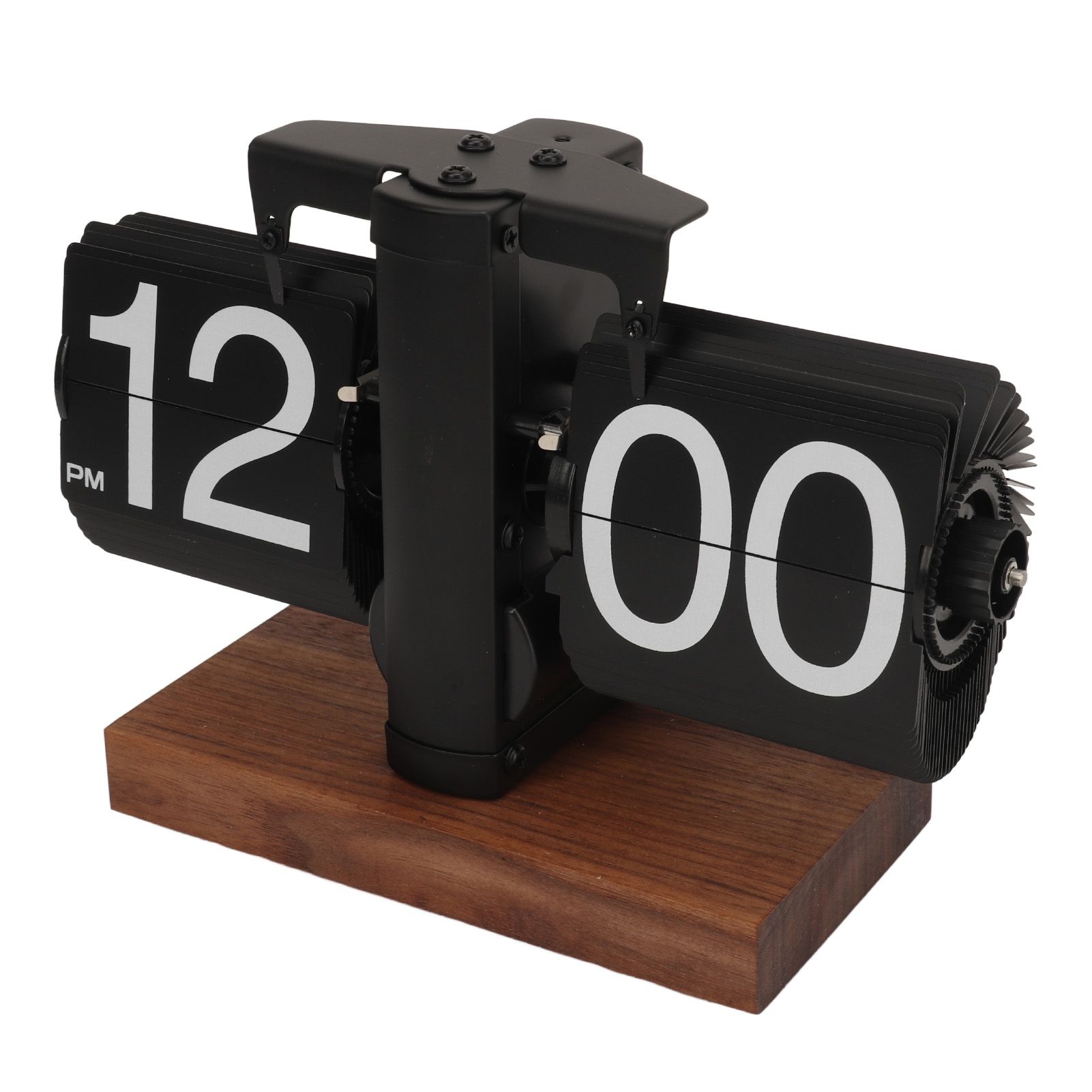 Digital Flip Down Clock Retro Automatic Turning Battery Operated Mechanical Clock for Home Room Office Decoration Black - Image 2
