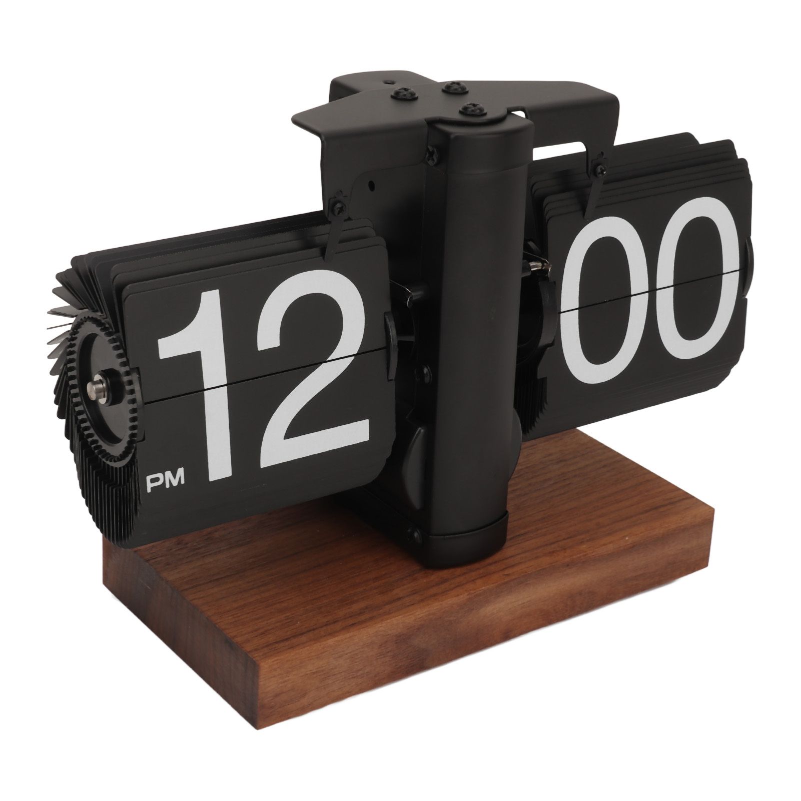 Digital Flip Down Clock Retro Automatic Turning Battery Operated Mechanical Clock for Home Room Office Decoration Black - Image 3