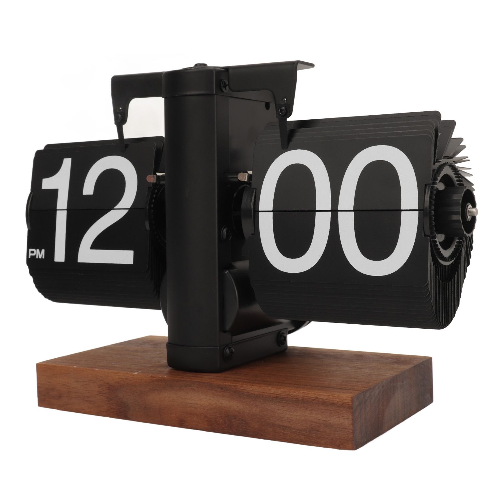 Digital Flip Down Clock Retro Automatic Turning Battery Operated Mechanical Clock for Home Room Office Decoration Black - Image 4