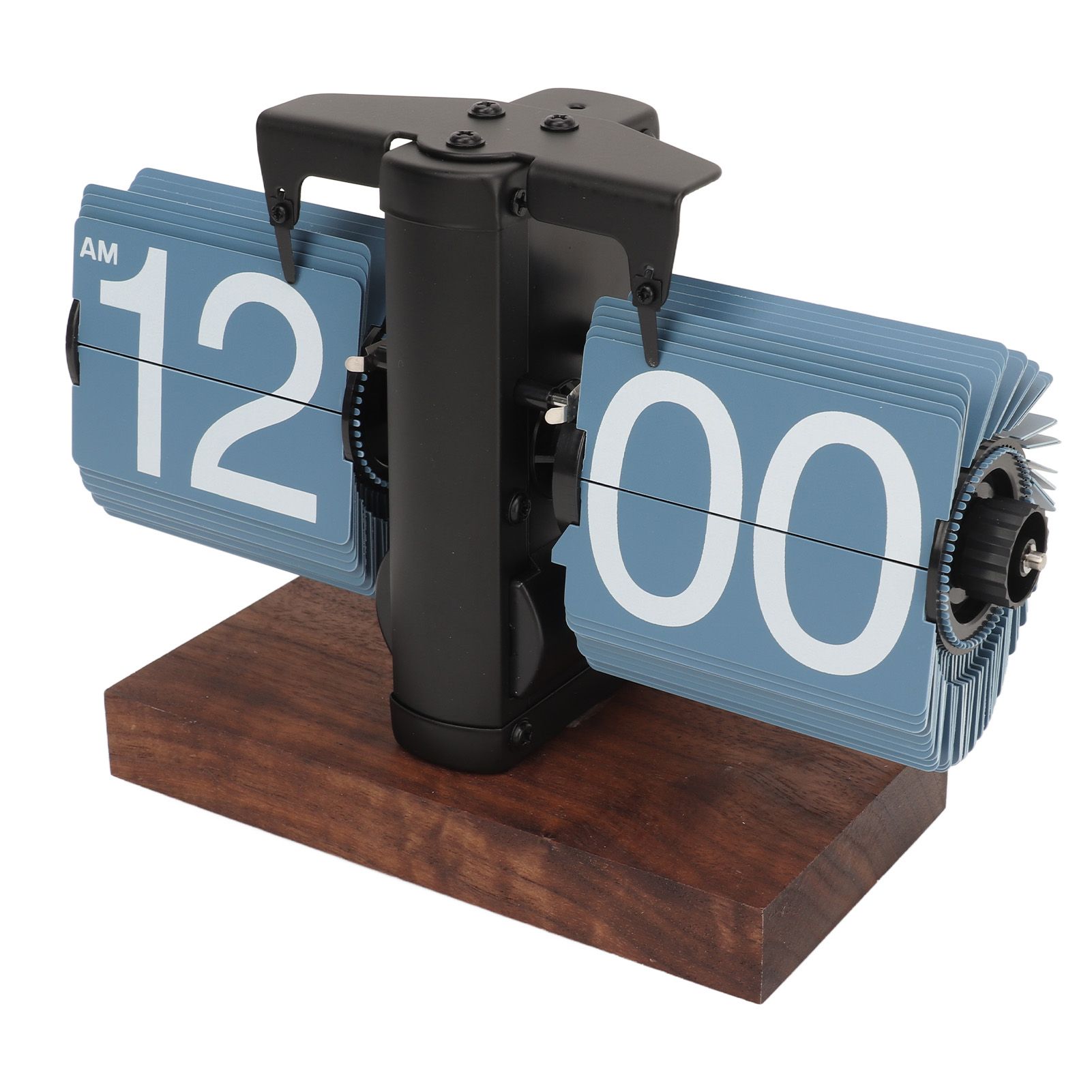 Digital Flip Down Clock Retro Automatic Turning Battery Operated Mechanical Clock for Home Room Office Decoration Blue - Image 2
