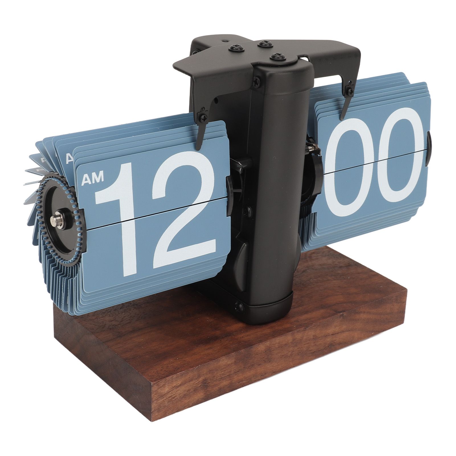 Digital Flip Down Clock Retro Automatic Turning Battery Operated Mechanical Clock for Home Room Office Decoration Blue - Image 3