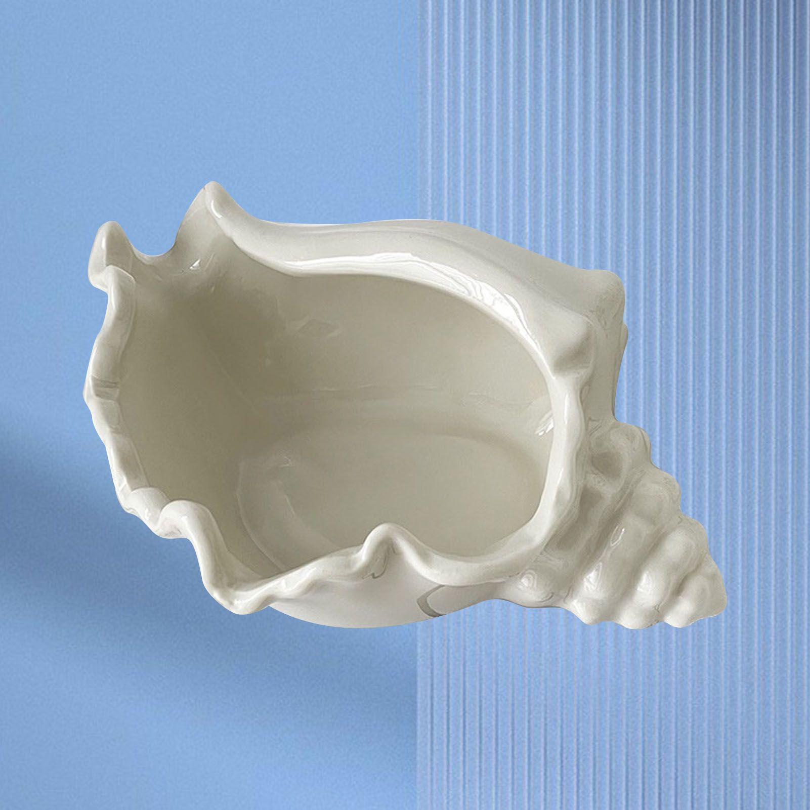 White Ceramic Conch Shell Conch Shape Ceramic Jewelry Tray Ocean Style Earrings Necklace Storage Dish Decorative Key Bowl - Image 5