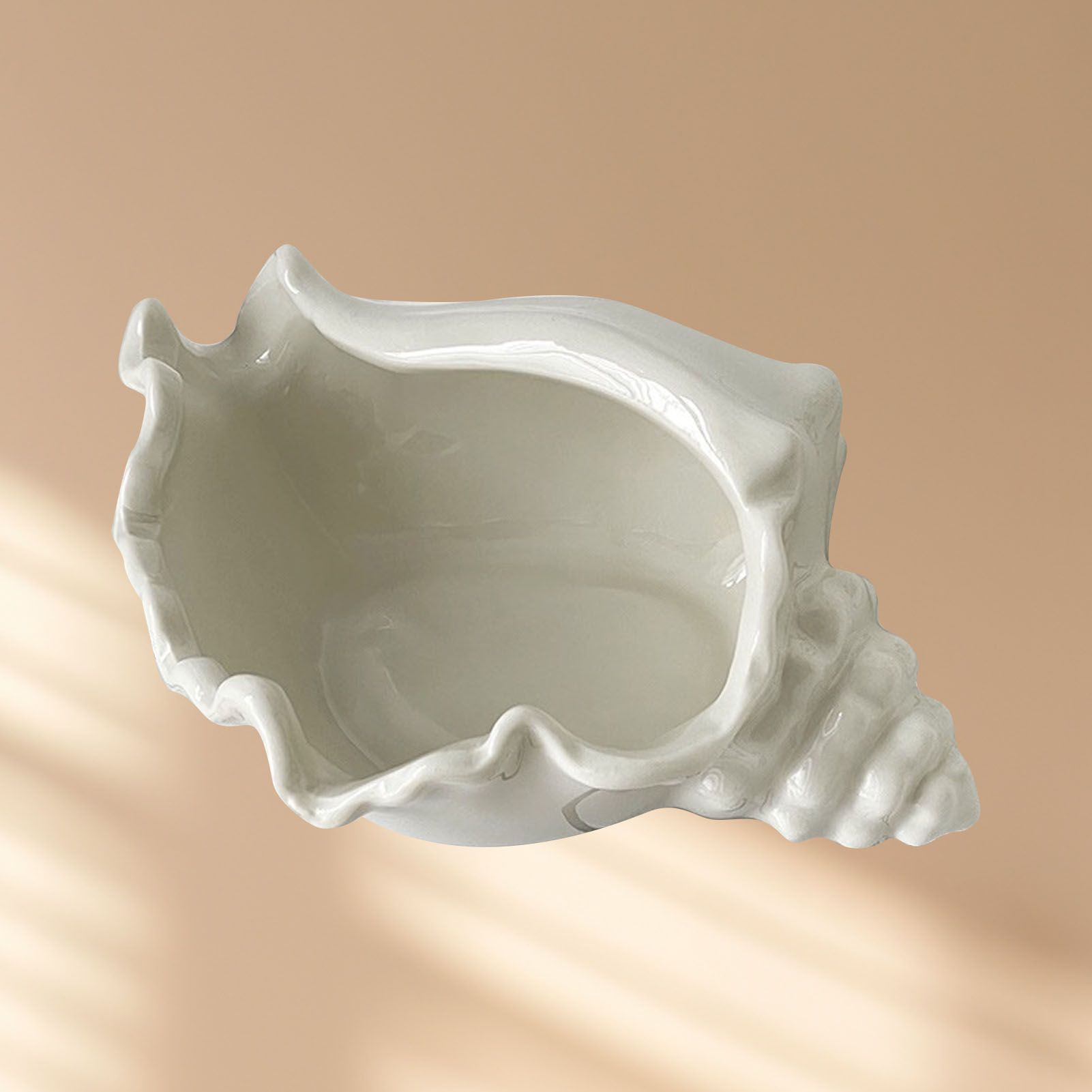 White Ceramic Conch Shell Conch Shape Ceramic Jewelry Tray Ocean Style Earrings Necklace Storage Dish Decorative Key Bowl - Image 6