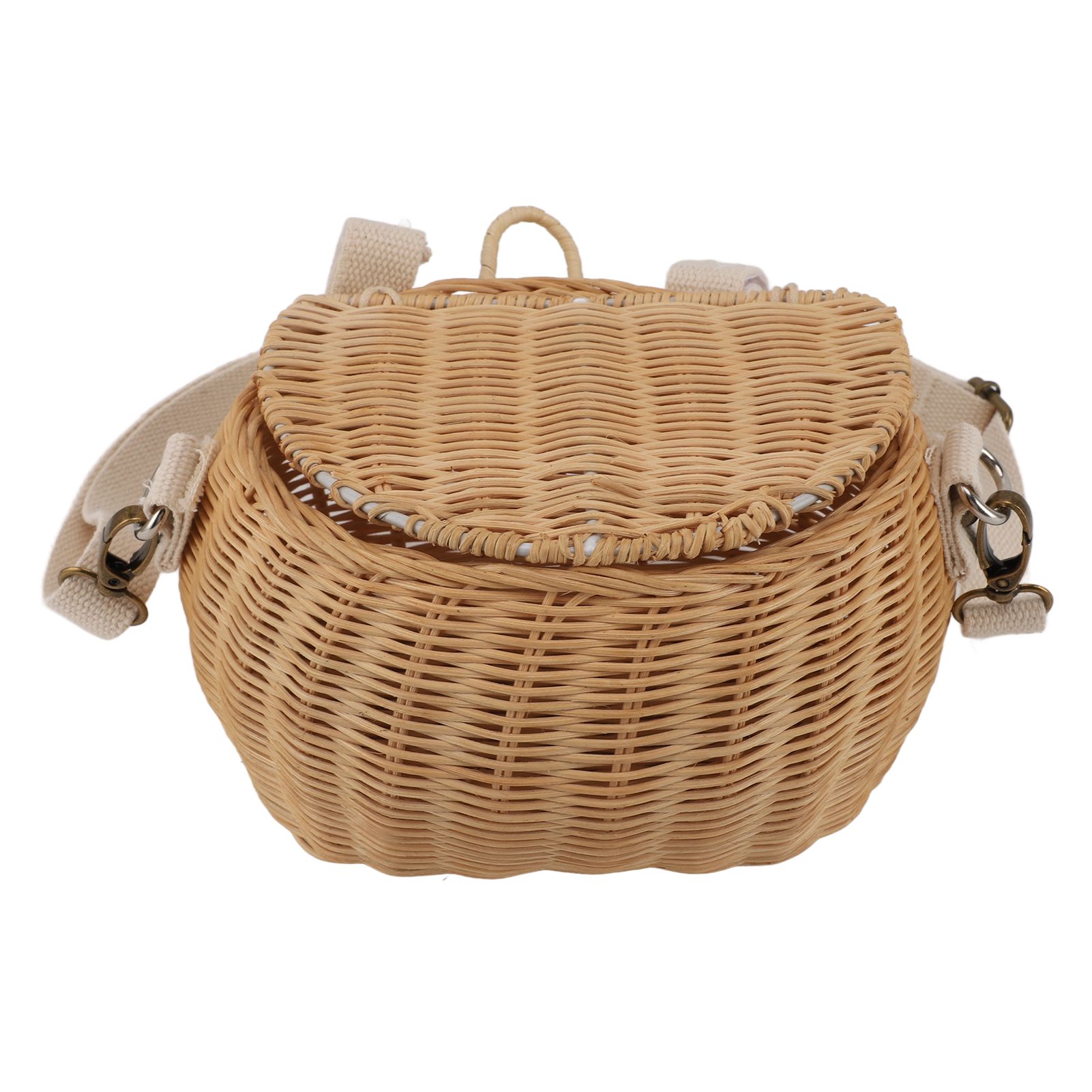 Kids Bike Basket Simple Lid Design Adjustable Strap Light Sturdy Kids Rattan Basket for Cycling School Travel - Image 7