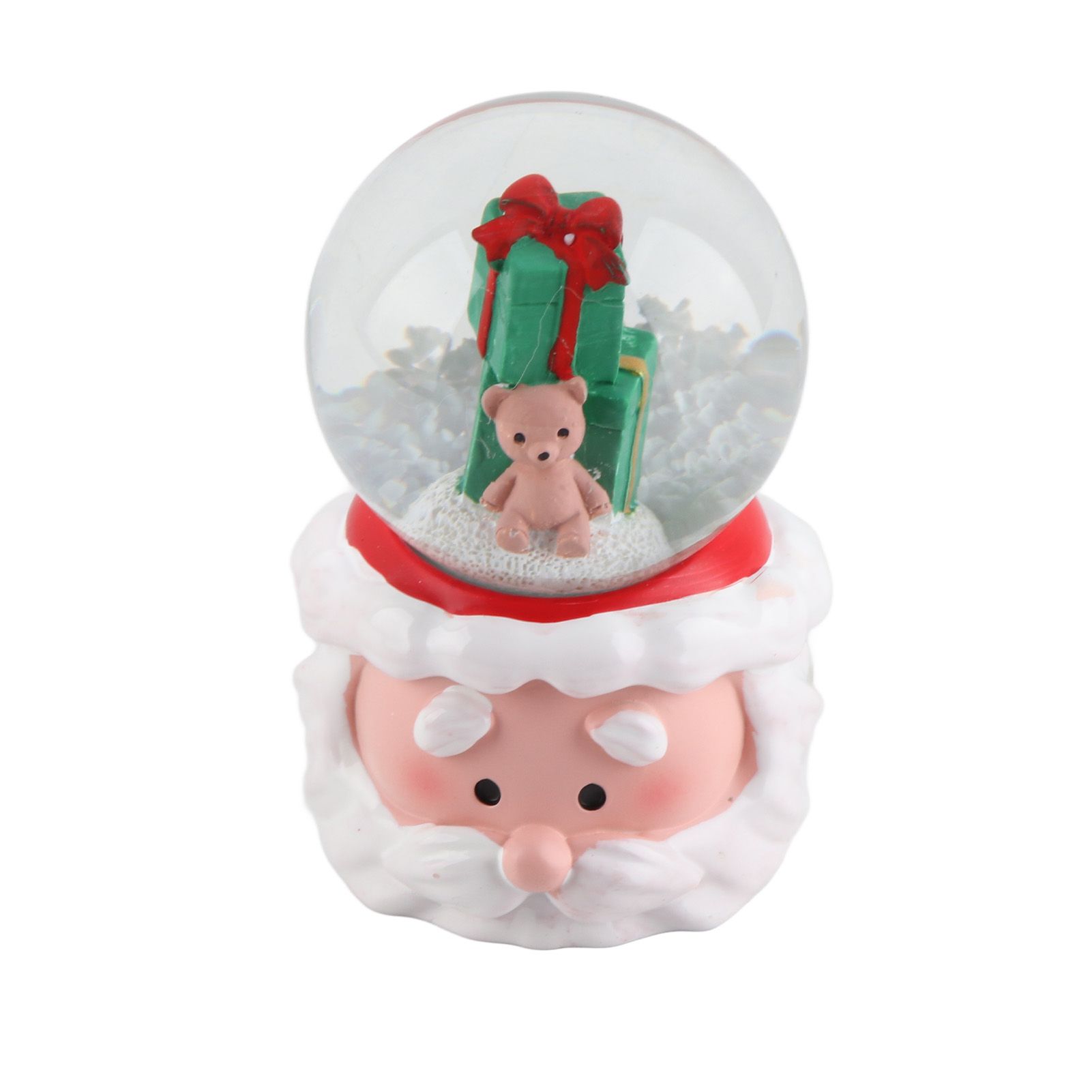 Lighted Christmas Crystal Ball Resin Cute Battery Powered Desktop Christmas Globe Decor Ornament for Home Party Gifts Present - Image 1