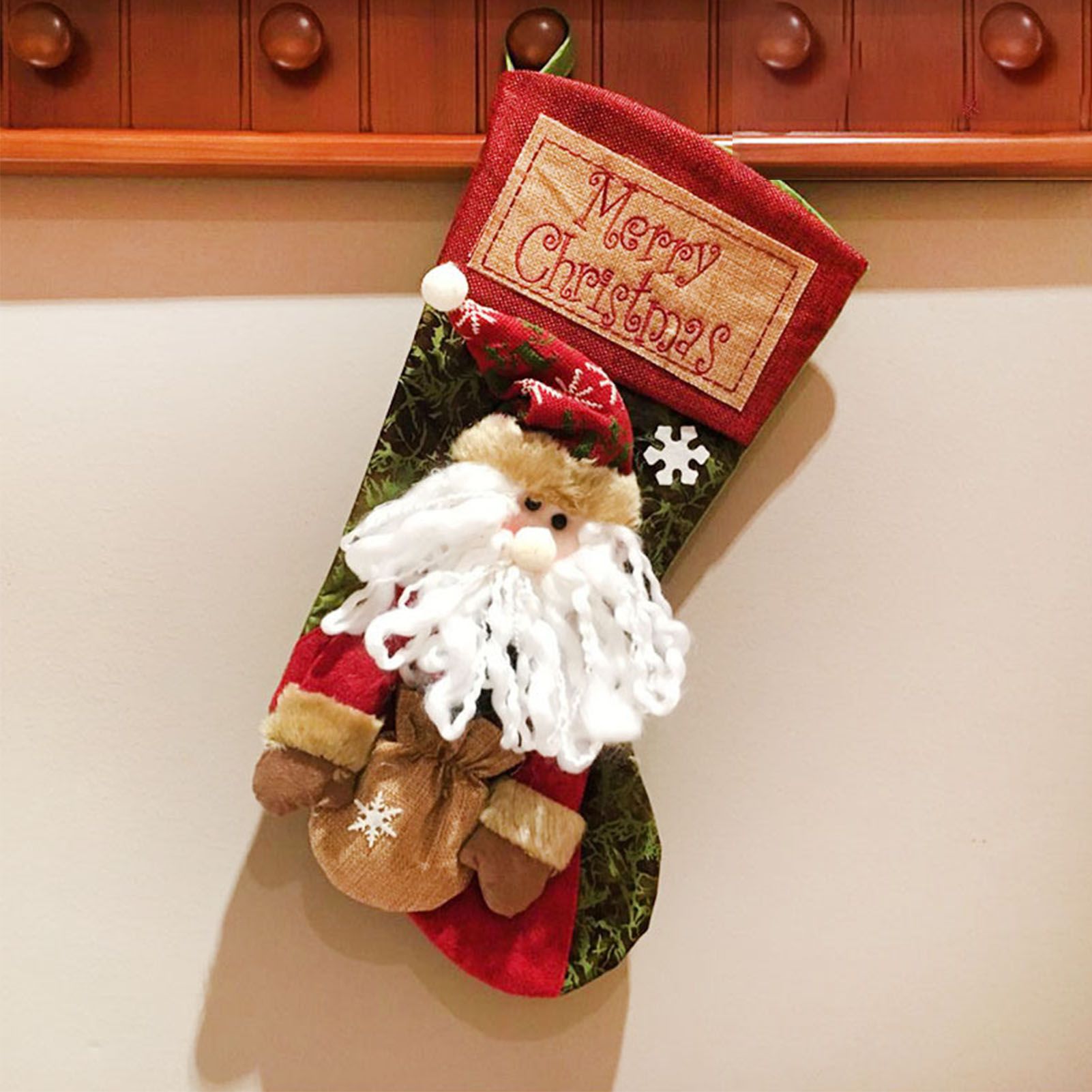 Christmas Stockings Exquisite Handcrafted Personalized Xmas Hanging Stocking for Gift Exchange Party Favor Old Man - Image 5