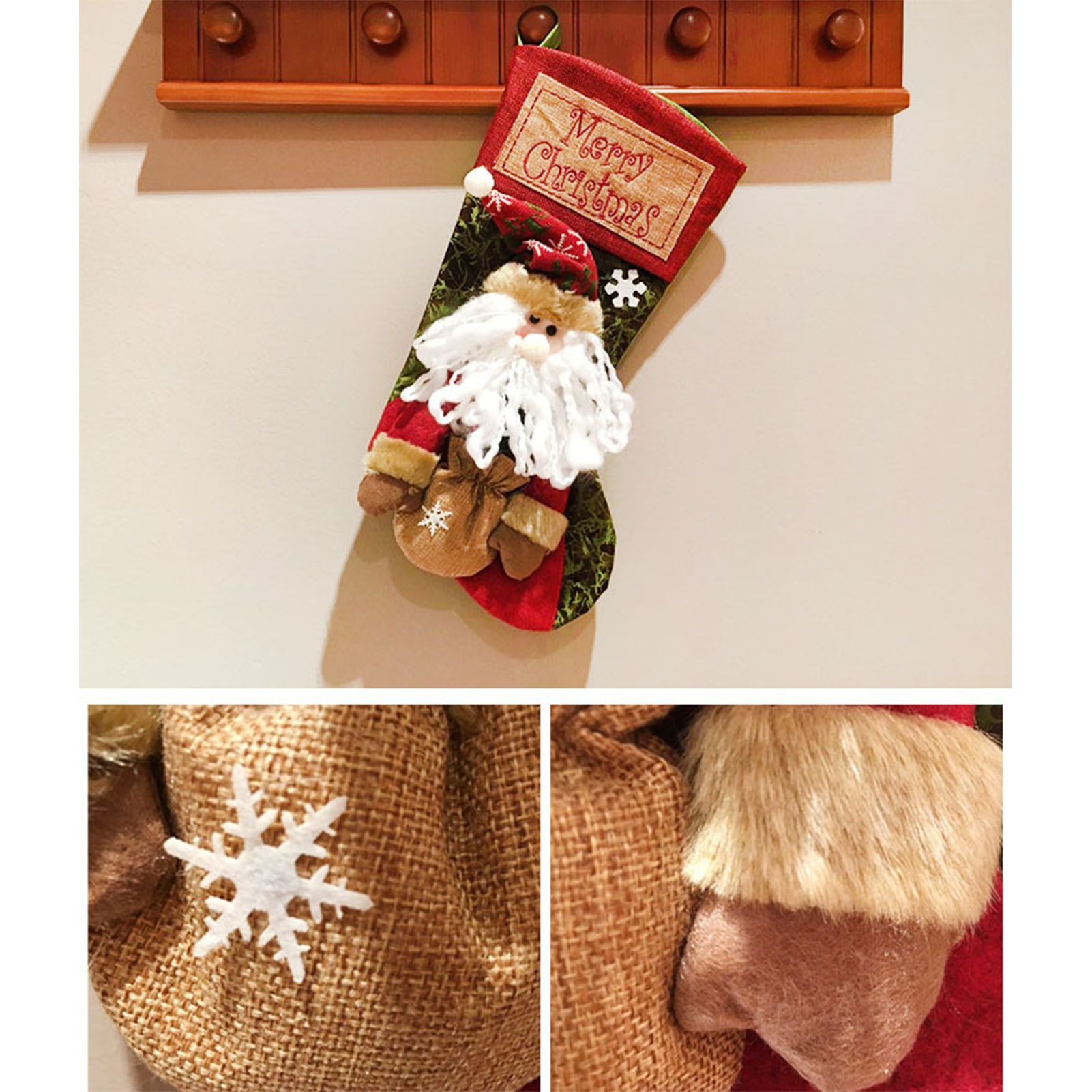 Christmas Stockings Exquisite Handcrafted Personalized Xmas Hanging Stocking for Gift Exchange Party Favor Old Man - Image 6