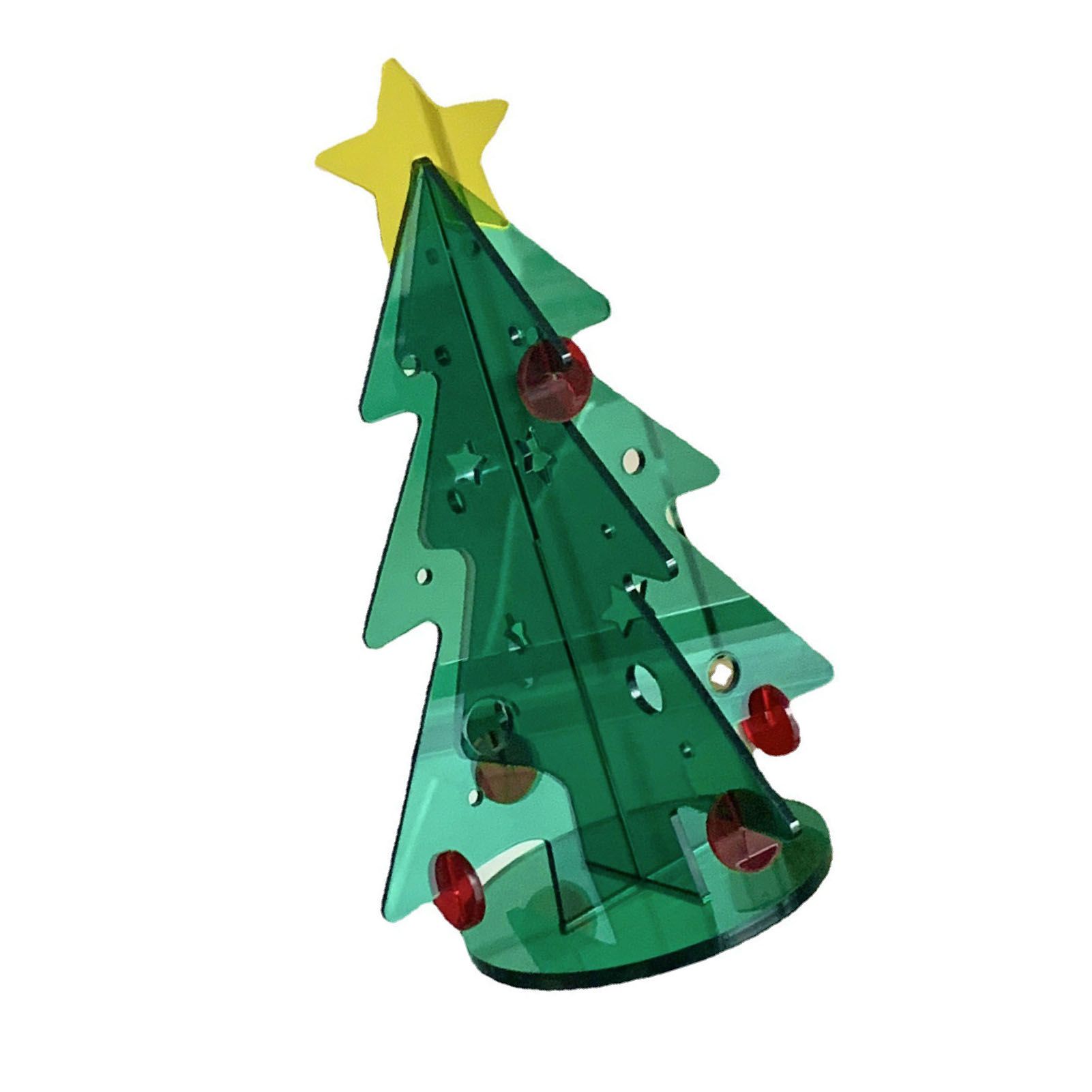 Acrylic Christmas Tree DIY Kit Mini Simple Installation Desktop Christmas Tree for Gift Decoration S 80x110mm - Image 3