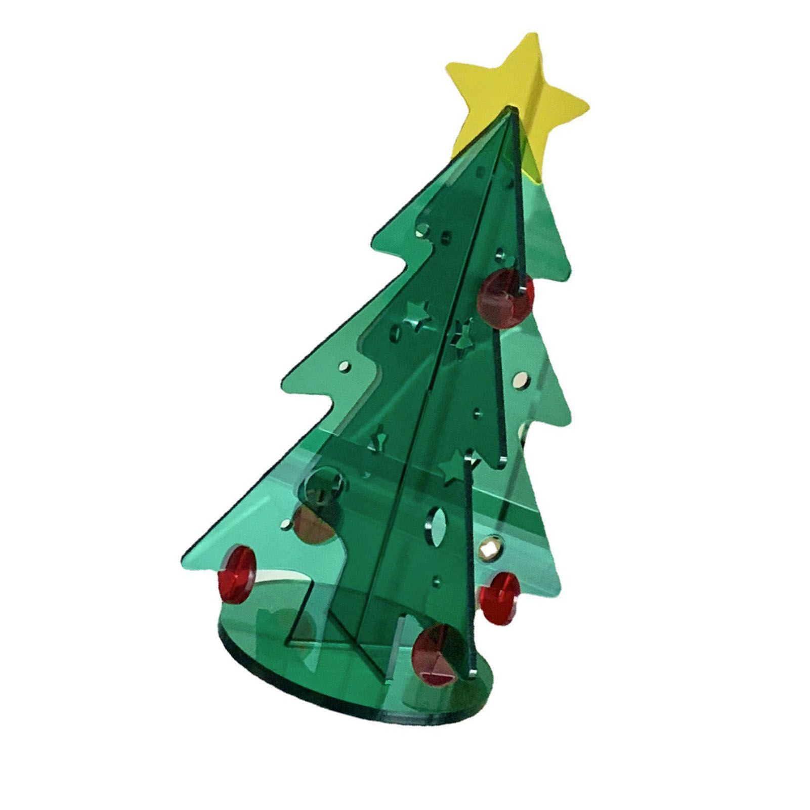 Acrylic Christmas Tree DIY Kit Mini Simple Installation Desktop Christmas Tree for Gift Decoration S 80x110mm - Image 4