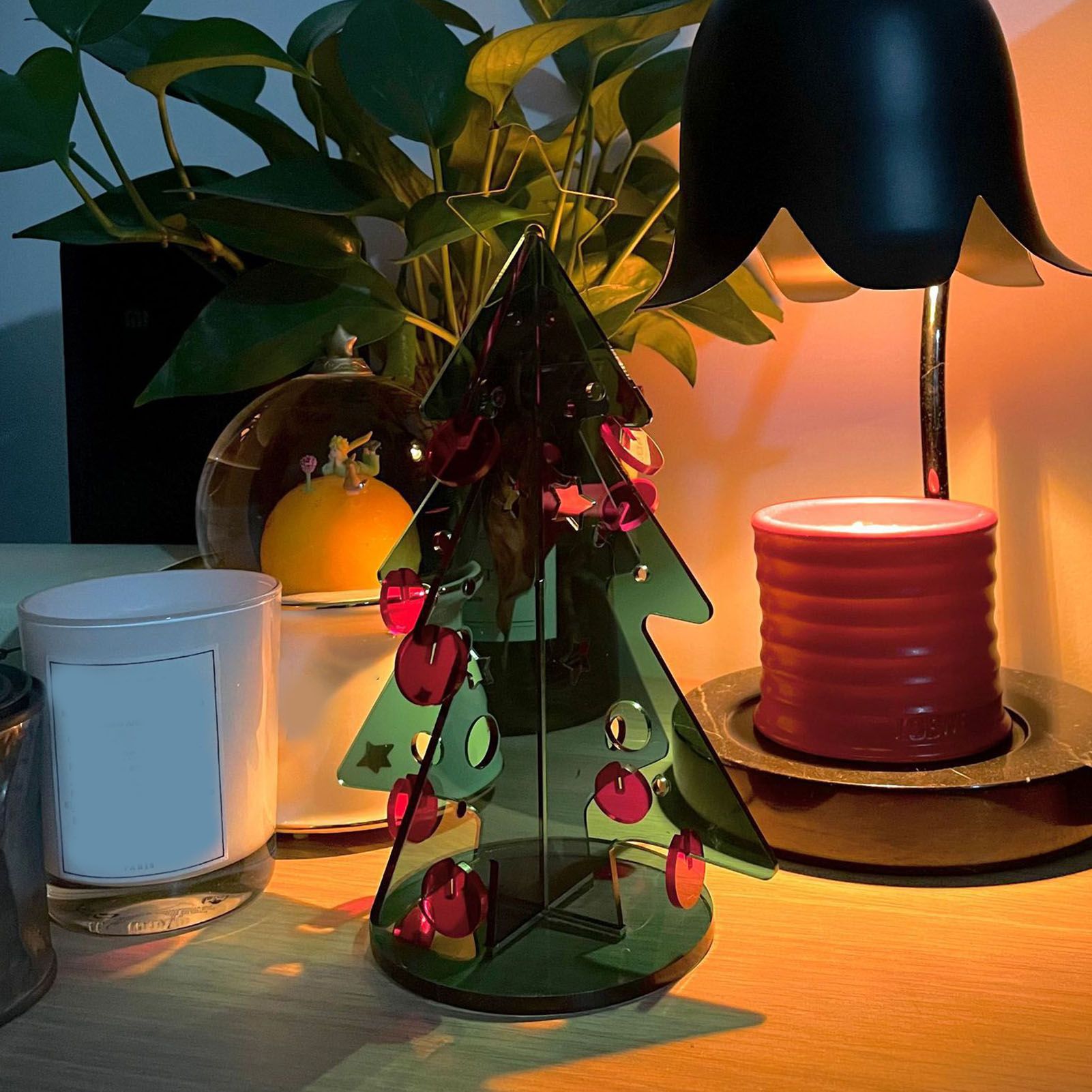 Acrylic Christmas Tree DIY Kit Mini Simple Installation Desktop Christmas Tree for Gift Decoration S 80x110mm - Image 8