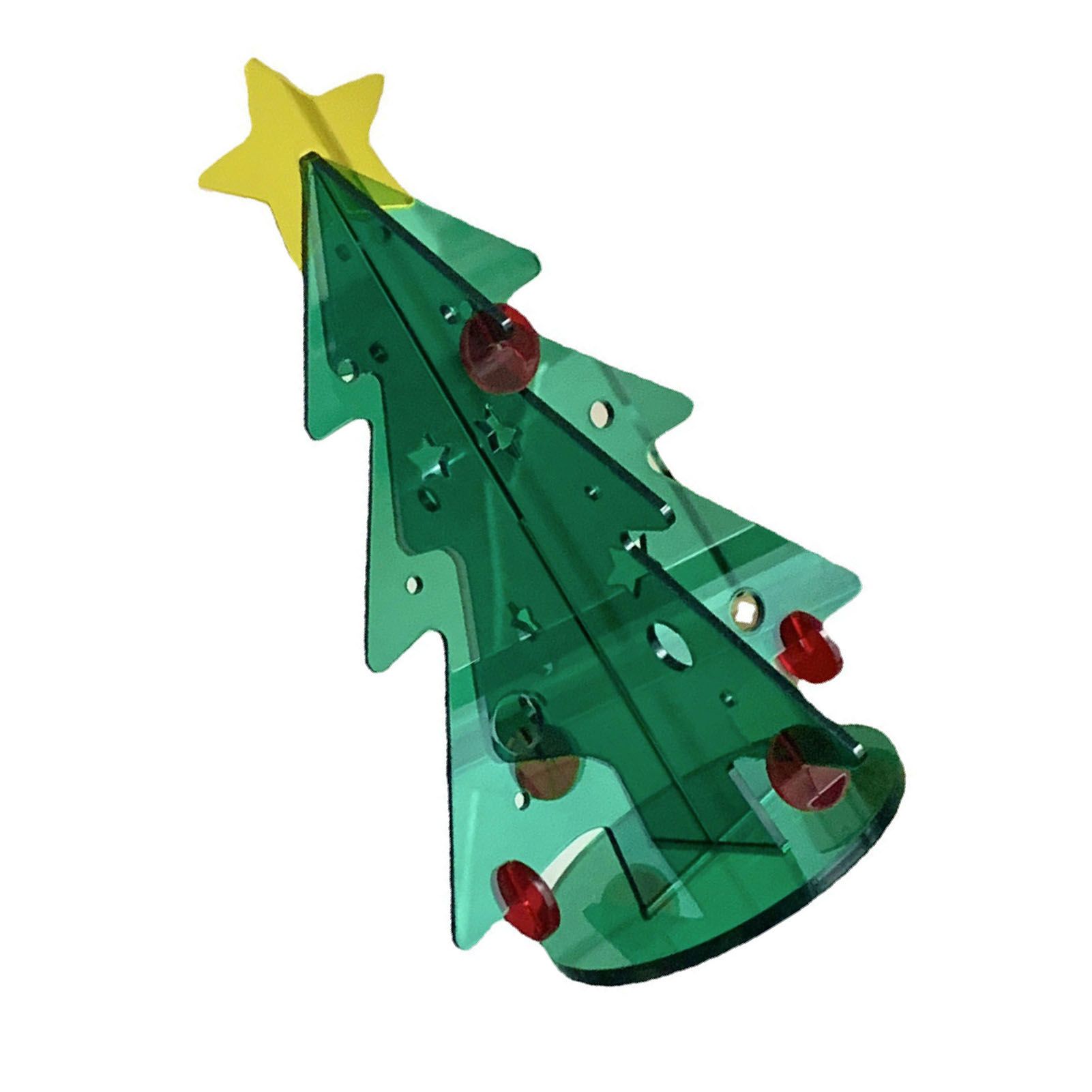 Acrylic Christmas Tree DIY Kit Mini Simple Installation Desktop Christmas Tree for Gift Decoration M 145x195mm - Image 2