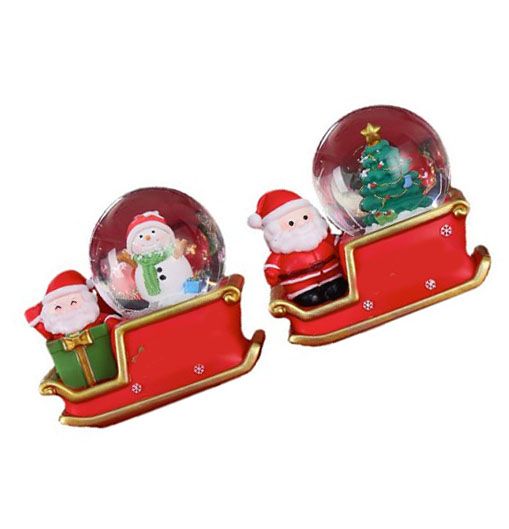 Santa Sleigh Ornament Crystal Globe Ball Light Resin Desktop Christmas Decoration with Battery For Gifts Home - Image 4