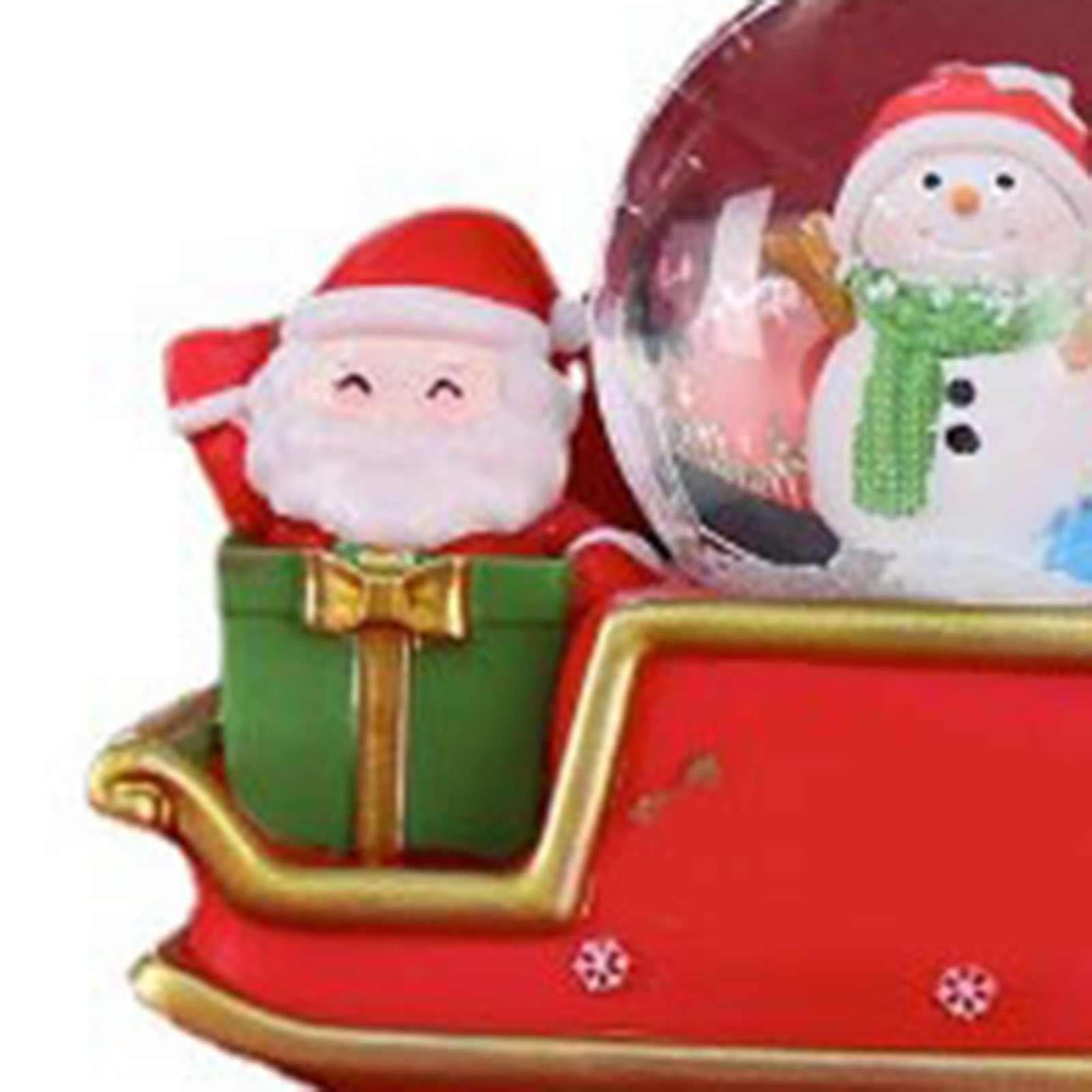 Santa Sleigh Ornament Crystal Globe Ball Light Resin Desktop Christmas Decoration with Battery For Gifts Home - Image 7
