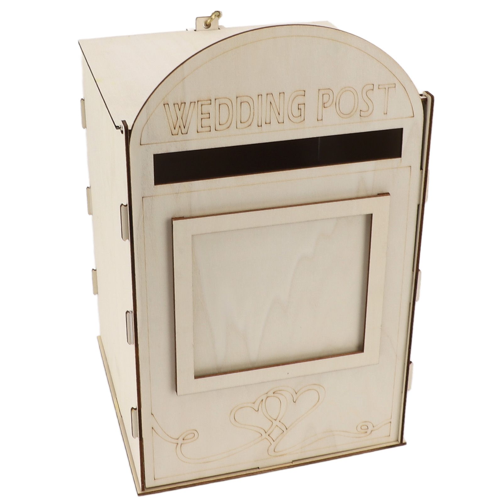 DIY Wooden Wedding Mailbox Post Box with Lock Key for Reception Wedding Anniversary Party Decoration JM01617 - Image 2