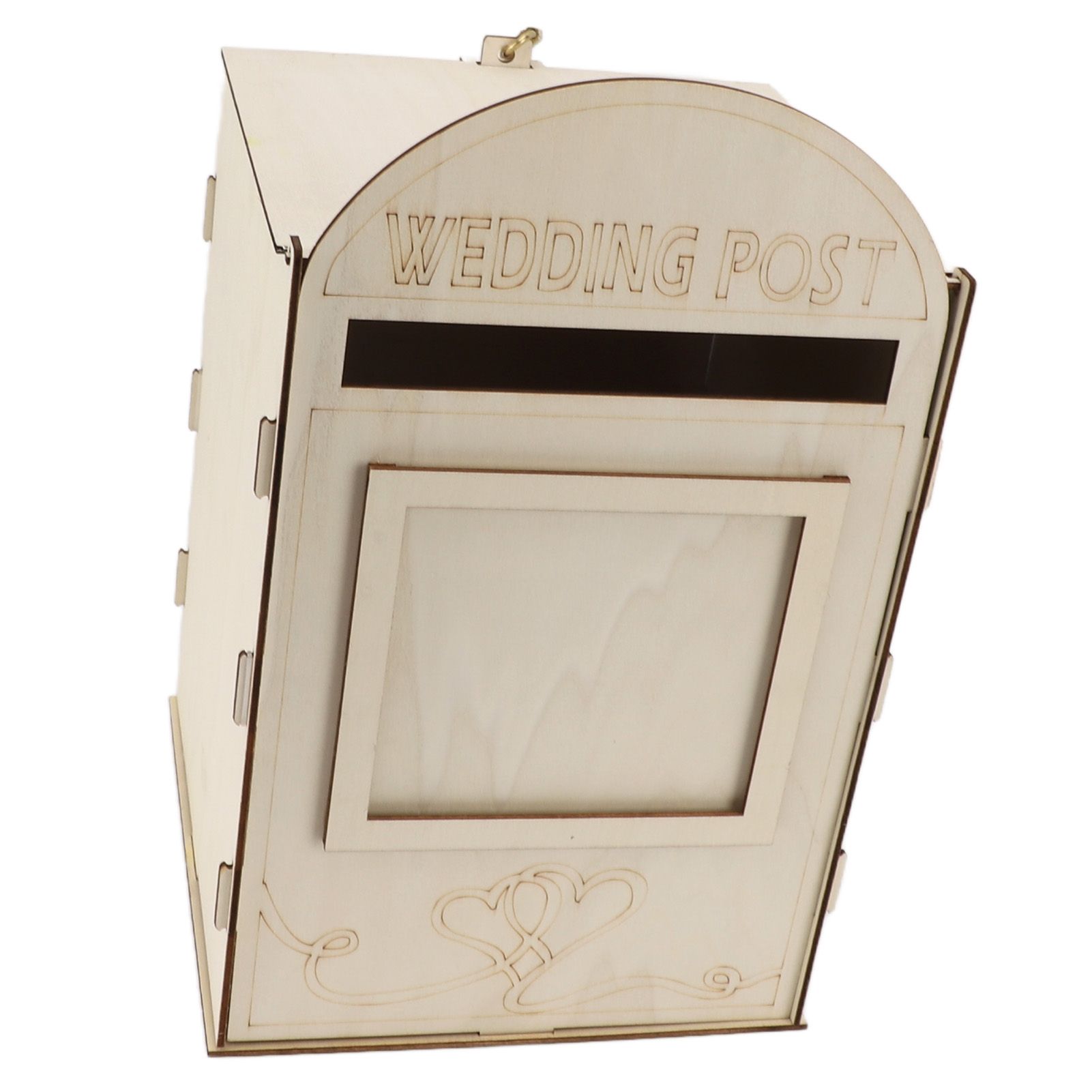 DIY Wooden Wedding Mailbox Post Box with Lock Key for Reception Wedding Anniversary Party Decoration JM01617 - Image 3