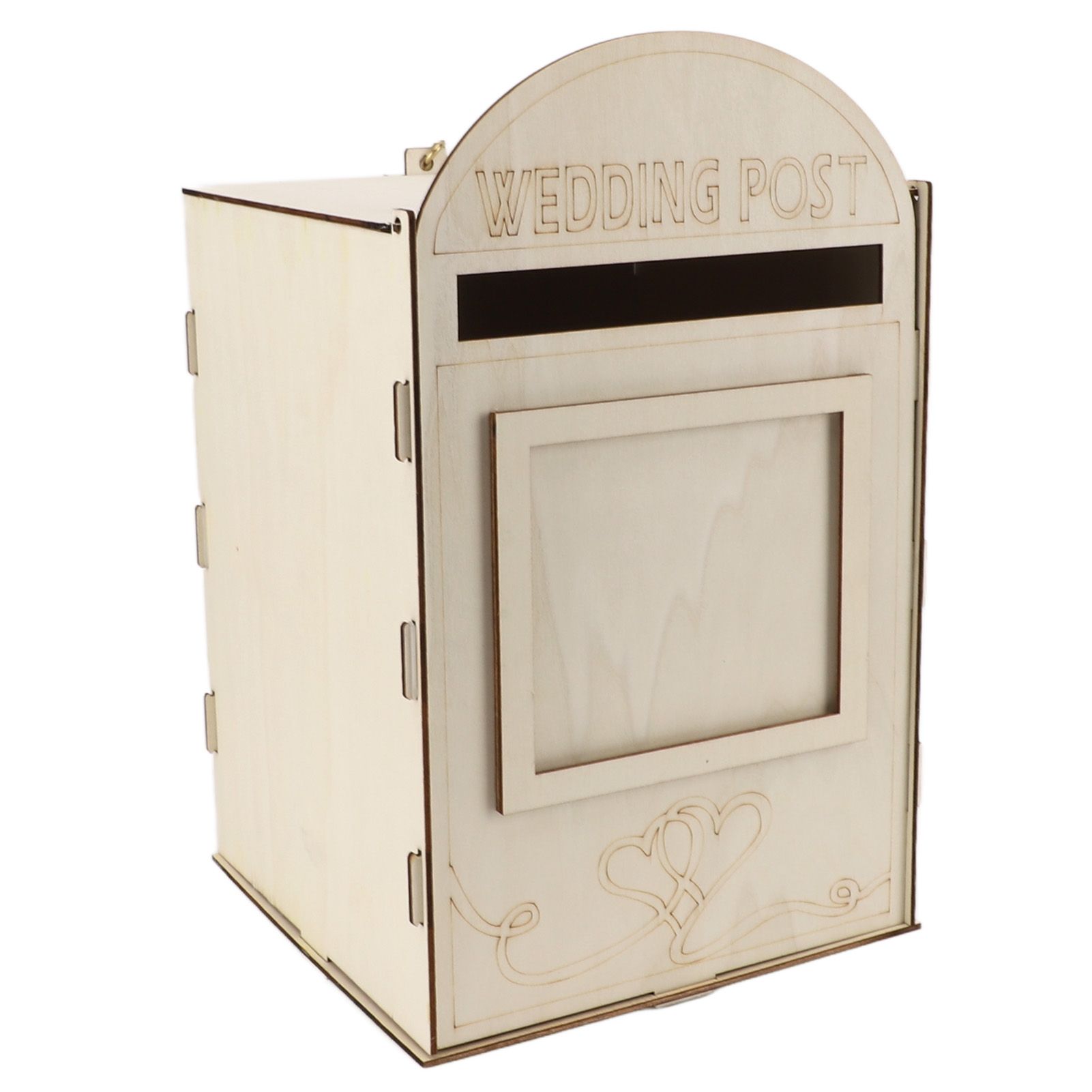 DIY Wooden Wedding Mailbox Post Box with Lock Key for Reception Wedding Anniversary Party Decoration JM01617 - Image 5