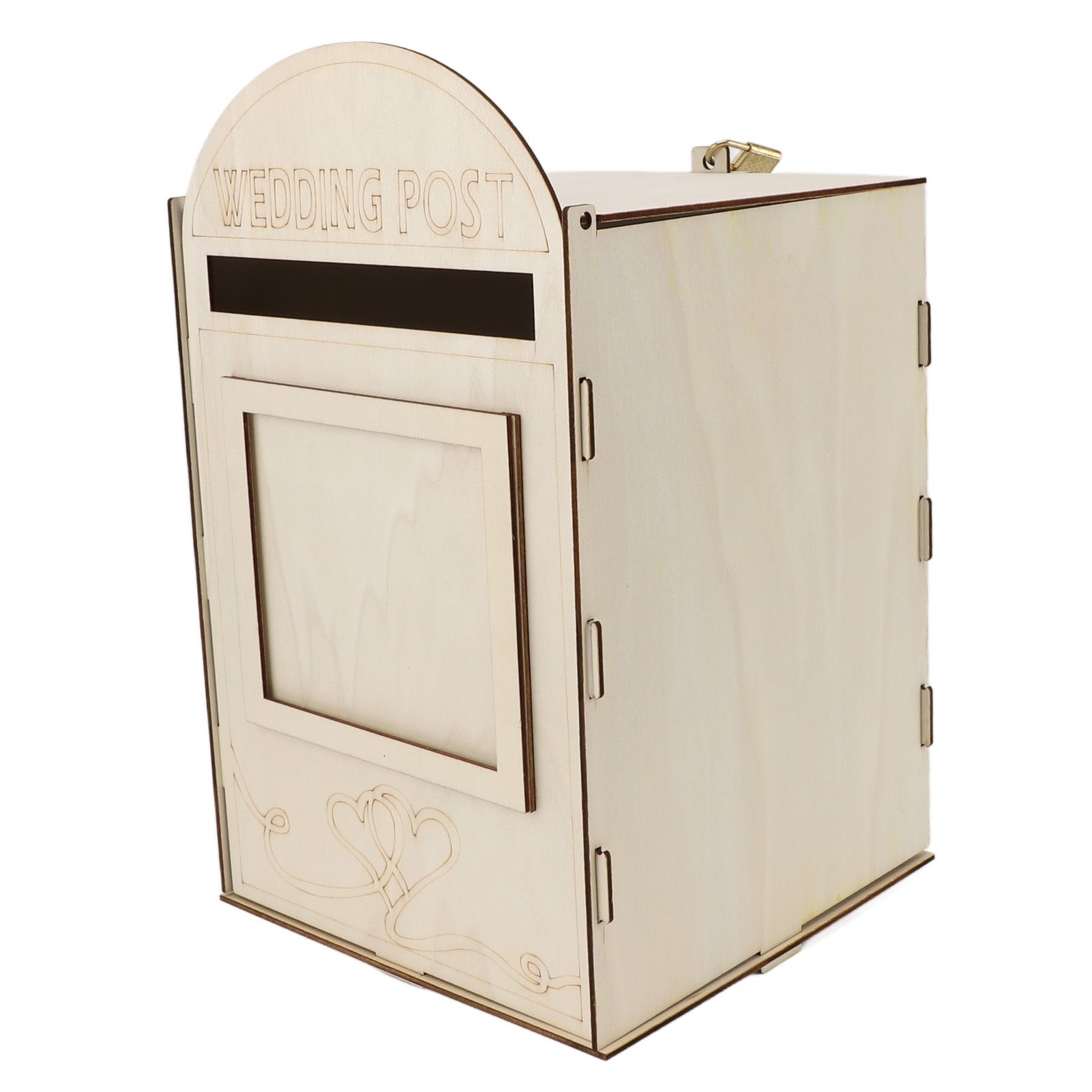 DIY Wooden Wedding Mailbox Post Box with Lock Key for Reception Wedding Anniversary Party Decoration JM01617 - Image 6