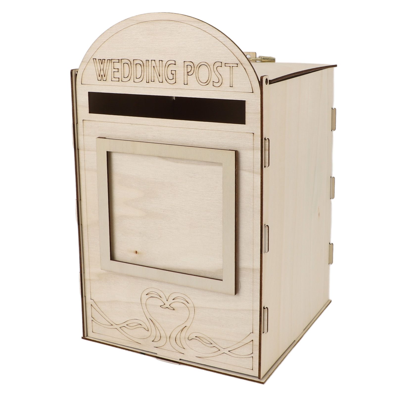 DIY Wooden Wedding Mailbox Post Box with Lock Key for Reception Wedding Anniversary Party Decoration JM01618 - Image 1