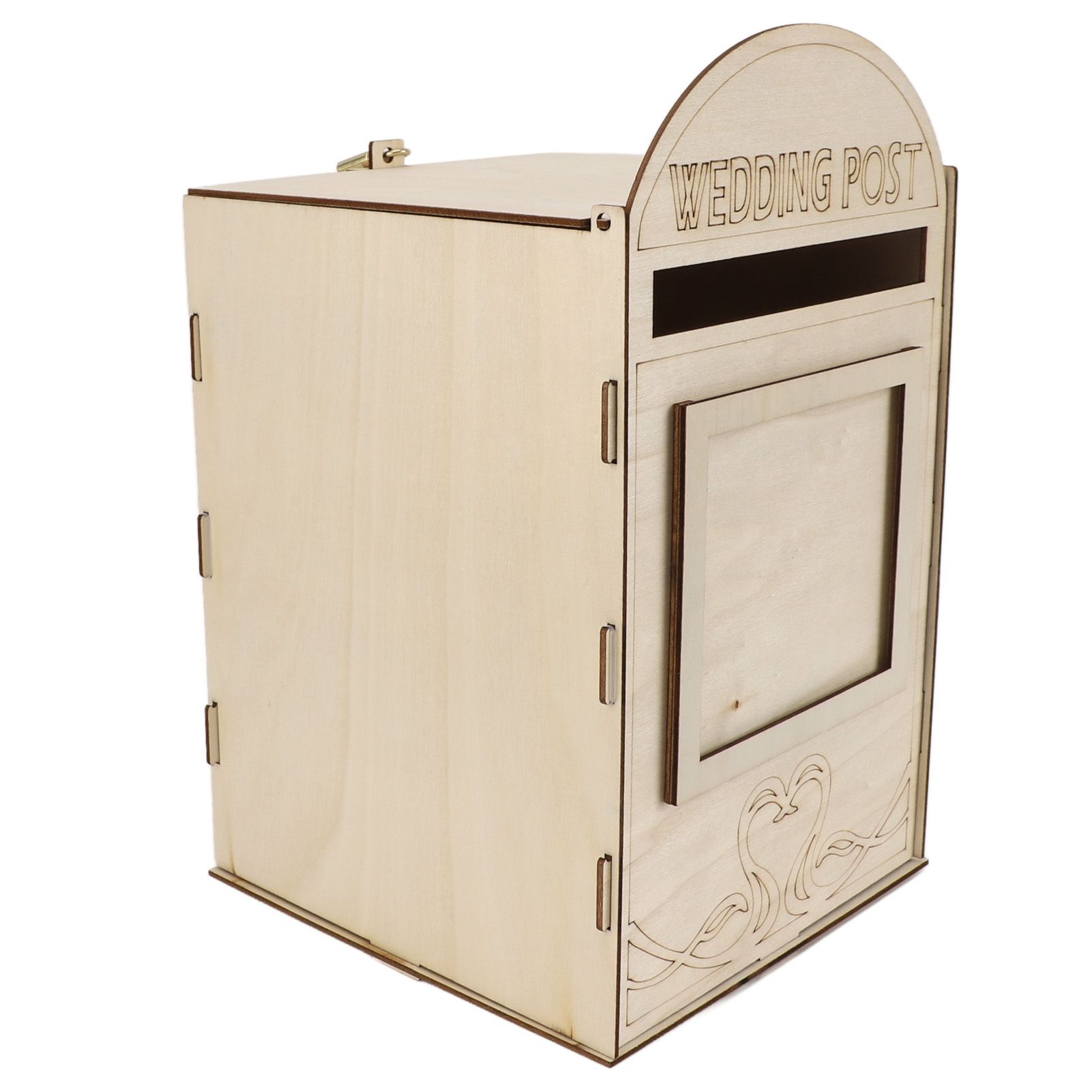 DIY Wooden Wedding Mailbox Post Box with Lock Key for Reception Wedding Anniversary Party Decoration JM01618 - Image 3