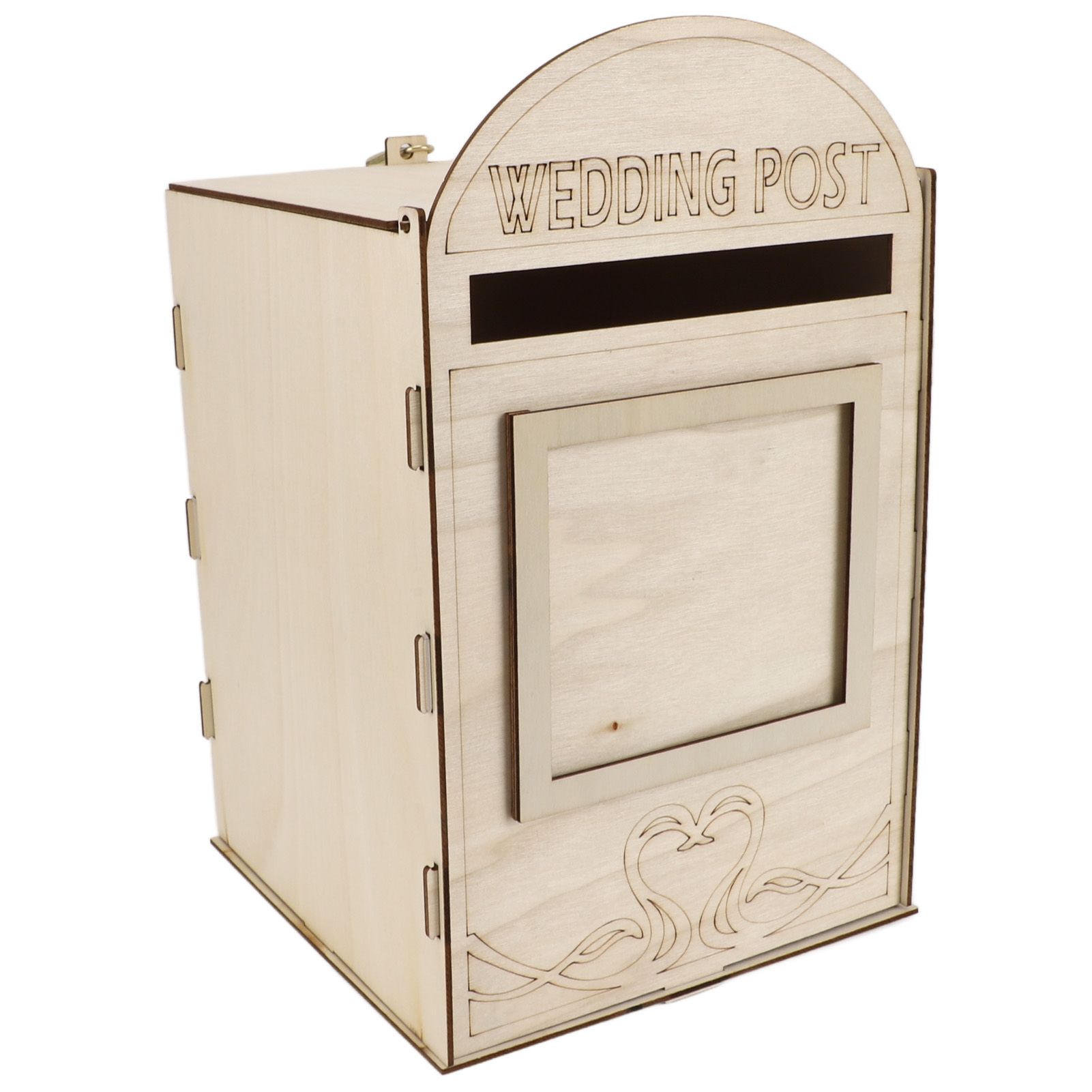 DIY Wooden Wedding Mailbox Post Box with Lock Key for Reception Wedding Anniversary Party Decoration JM01618 - Image 4