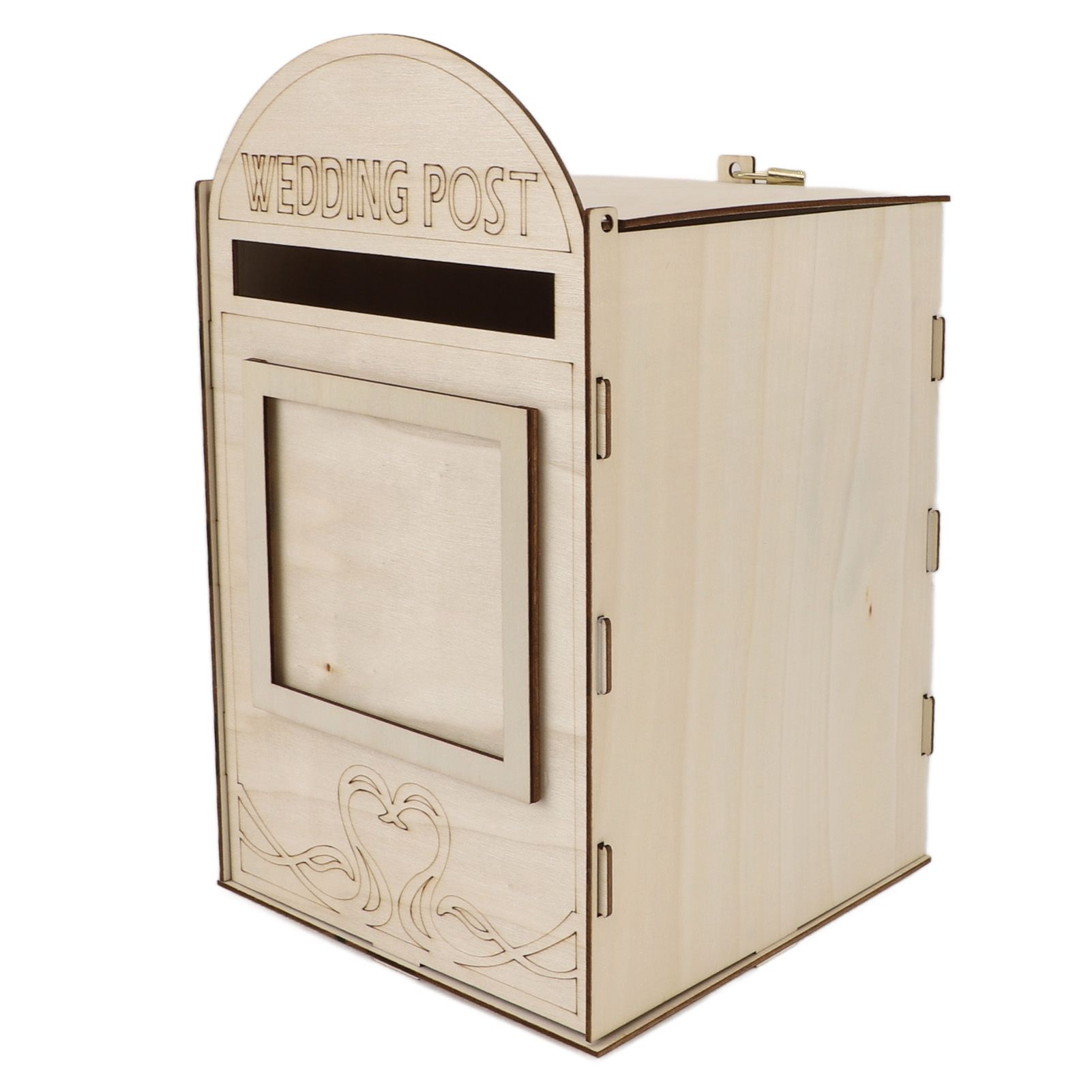 DIY Wooden Wedding Mailbox Post Box with Lock Key for Reception Wedding Anniversary Party Decoration JM01618 - Image 5