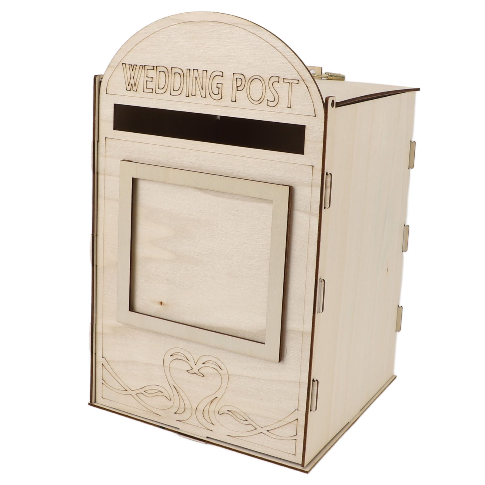 DIY Wooden Wedding Mailbox Post Box with Lock Key for Reception Wedding Anniversary Party Decoration JM01618 - Image 7