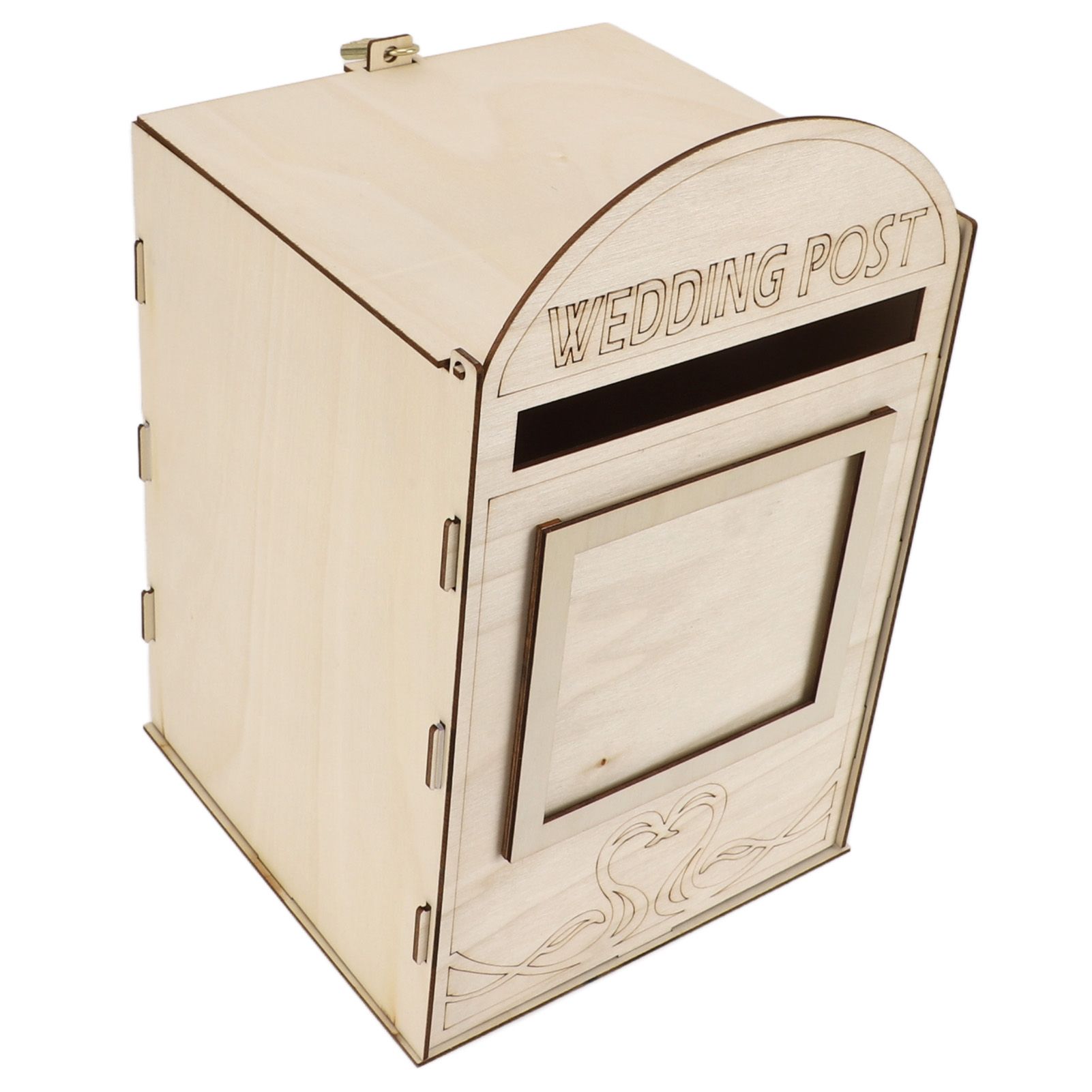 DIY Wooden Wedding Mailbox Post Box with Lock Key for Reception Wedding Anniversary Party Decoration JM01618 - Image 8