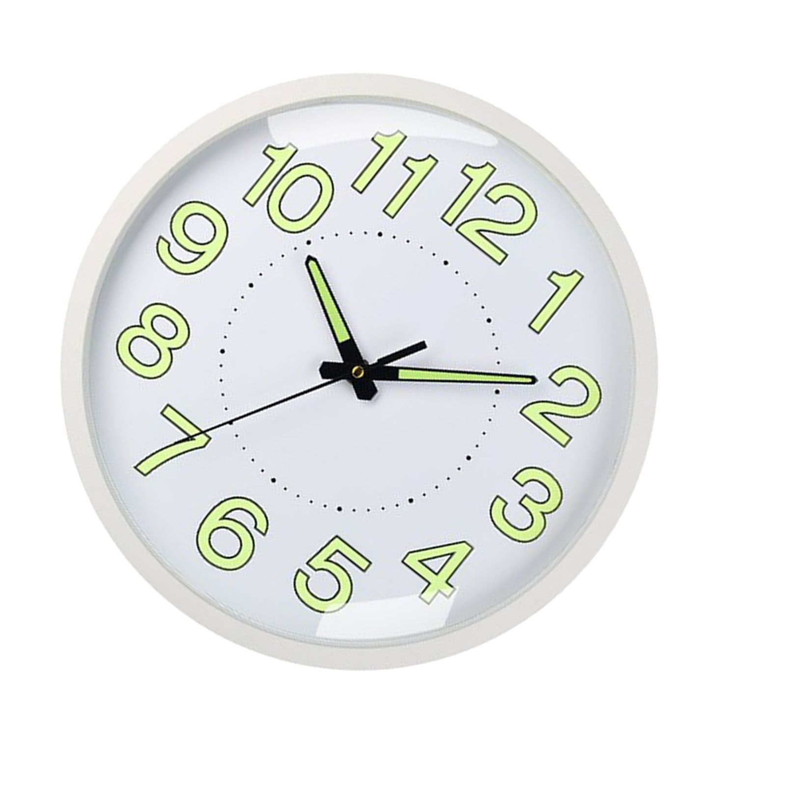 Silent Quartz Clock Plastic Wall Mounted Luminous Quiet for Living Room Bedroom 12in 30cm White Frame - Image 3