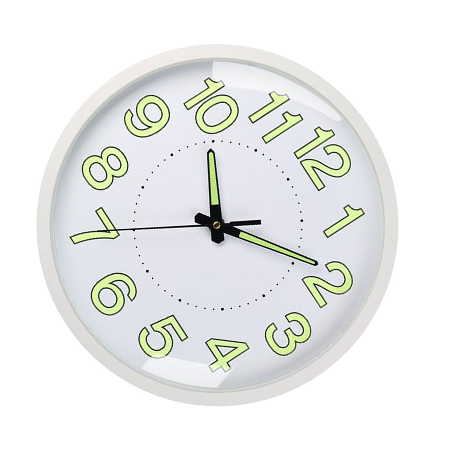 Silent Quartz Clock Plastic Wall Mounted Luminous Quiet for Living Room Bedroom 12in 30cm White Frame - Image 4