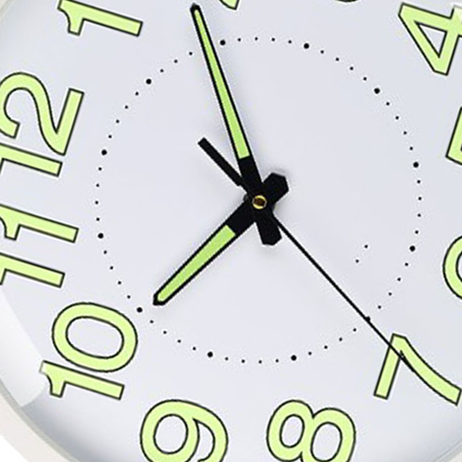 Silent Quartz Clock Plastic Wall Mounted Luminous Quiet for Living Room Bedroom 12in 30cm White Frame - Image 8