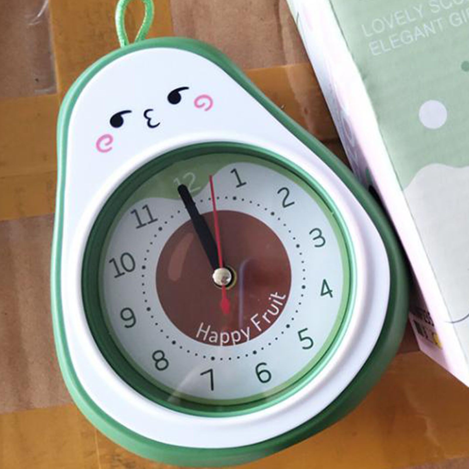 Cartoon Fruit Alarm Clock Kids Alarm Clock Decorative Ornaments Children Gift Student Gift Avocado - Image 6