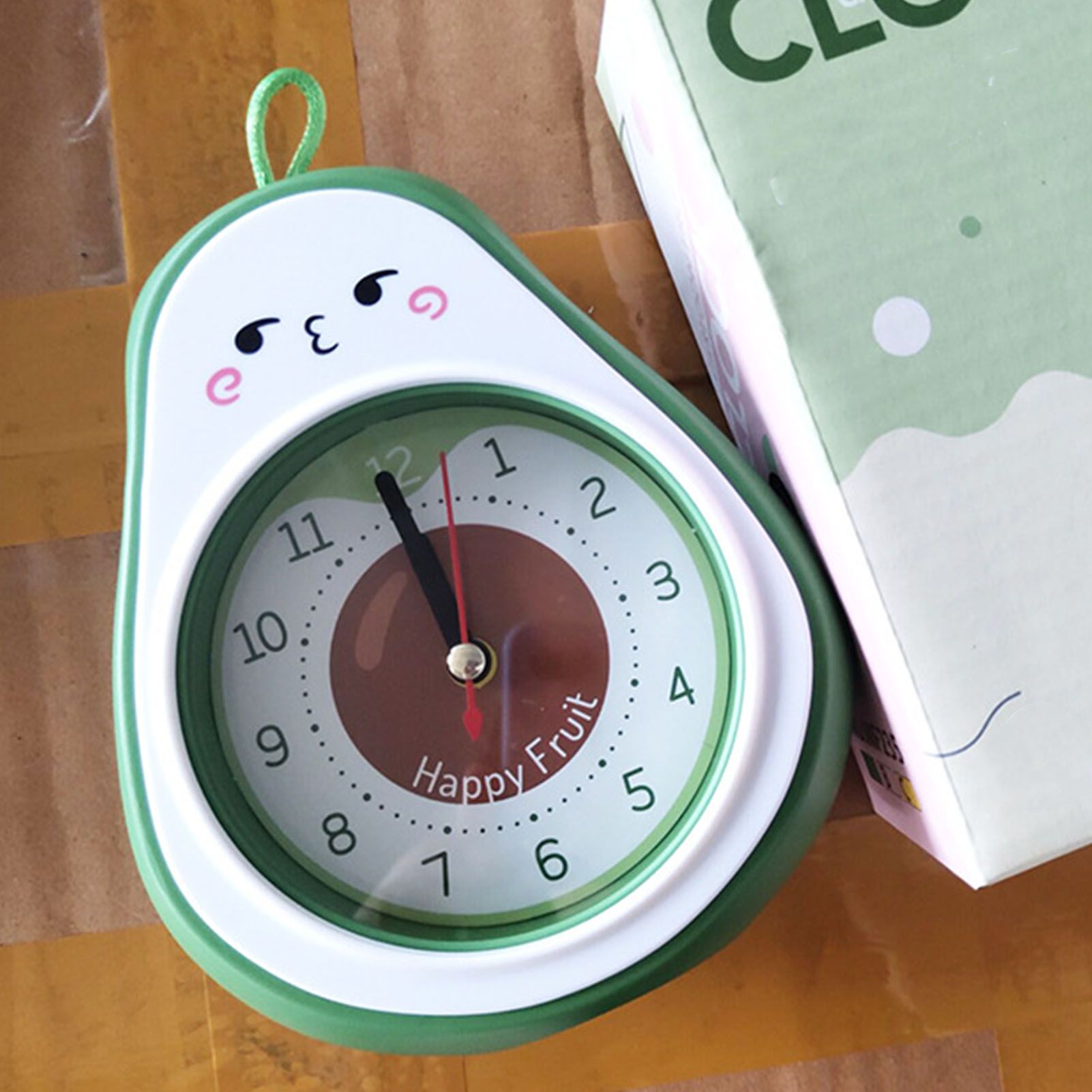 Cartoon Fruit Alarm Clock Kids Alarm Clock Decorative Ornaments Children Gift Student Gift Avocado - Image 8
