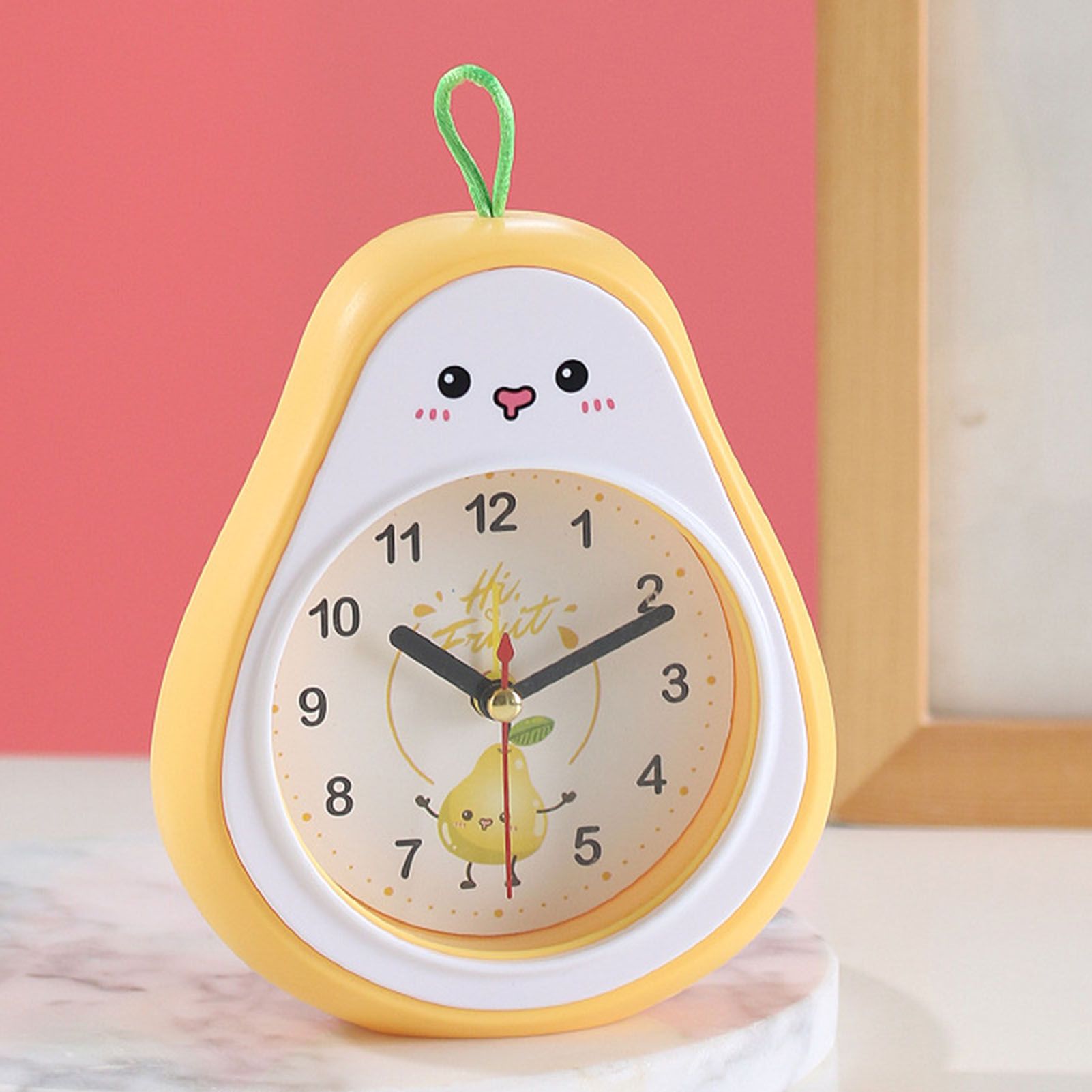 Cartoon Fruit Alarm Clock Kids Alarm Clock Decorative Ornaments Children Gift Student Gift Crystal Pea - Image 5