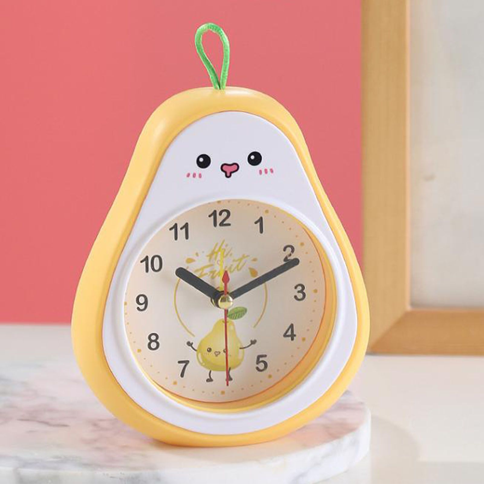 Cartoon Fruit Alarm Clock Kids Alarm Clock Decorative Ornaments Children Gift Student Gift Crystal Pea - Image 7
